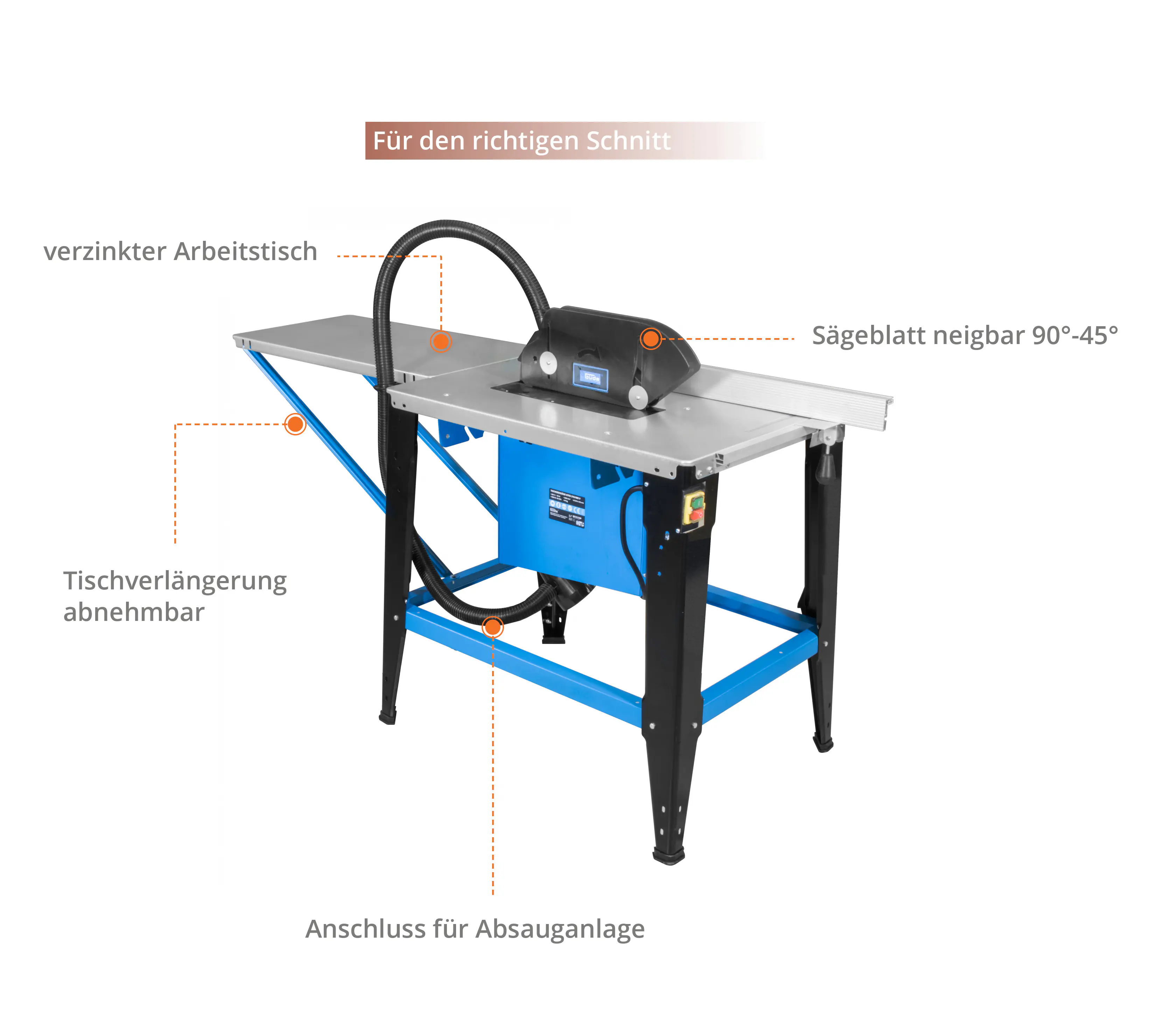 Güde Tischkreissäge GTKS 315 2.000 W Schnitthöhe: 83 mm Güde Tischkreissäge GTKS 315 2.000 W Schnitthöhe: 83 mm