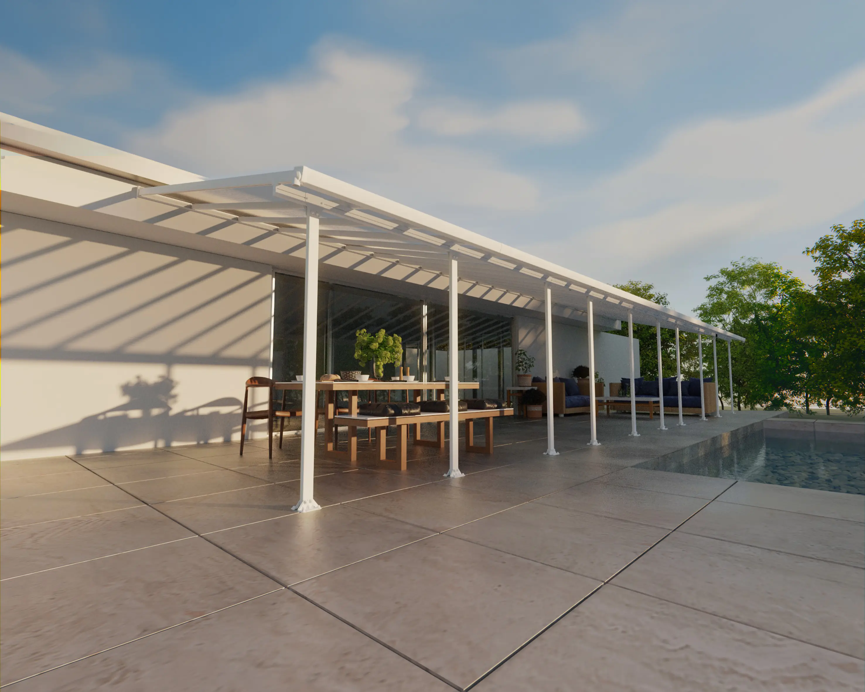 Canopia Terrassendach 1456 x 400 cm weiß