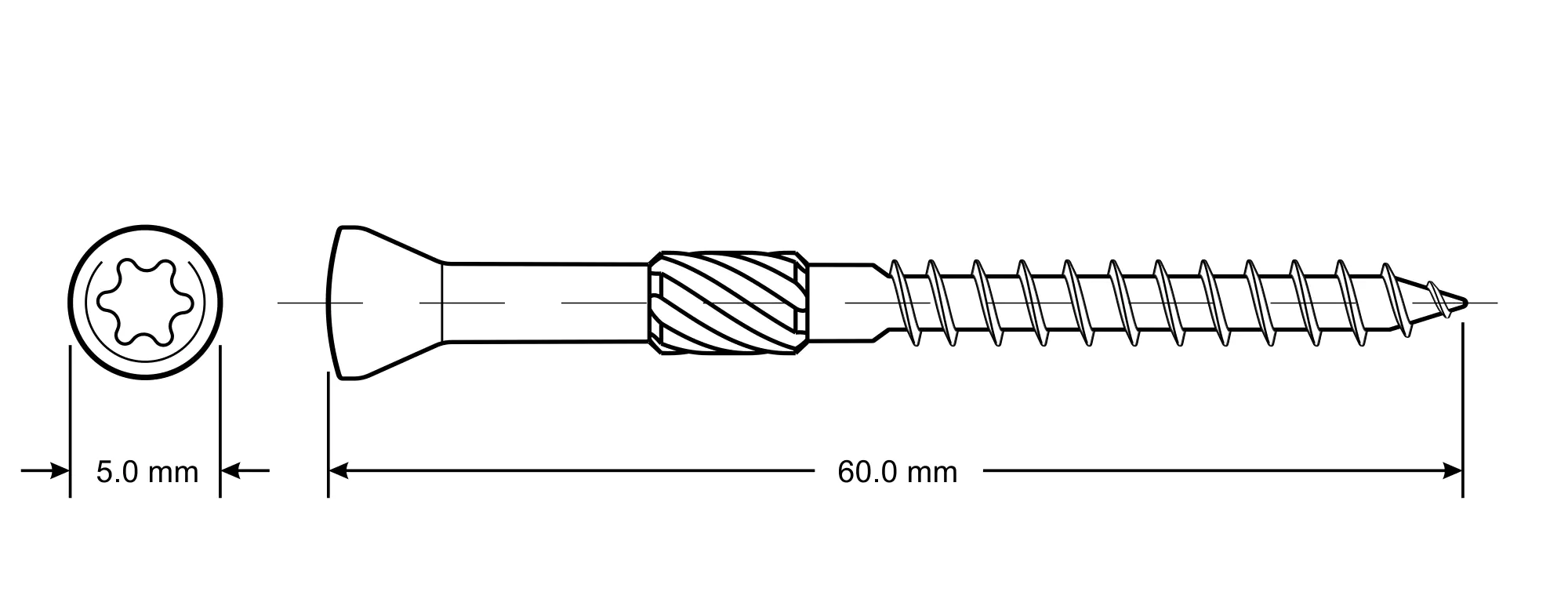 Primaster Terrassenschrauben TX25 Ø 5,0 x 60 mm 400 Stück
