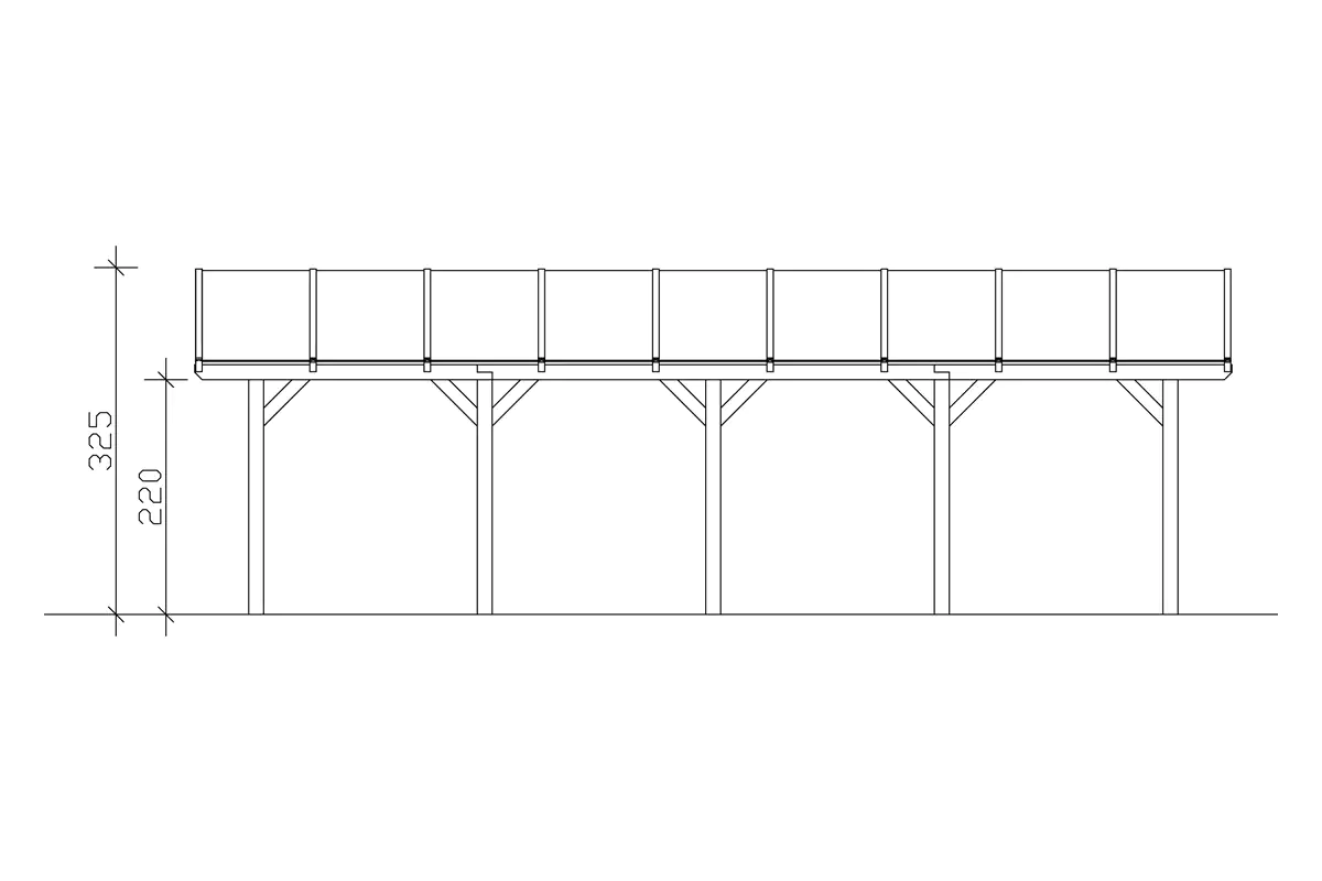 SKAN HOLZ Bogendach-Carport Franken 635 x 969 cm, lasiert in Weiß
