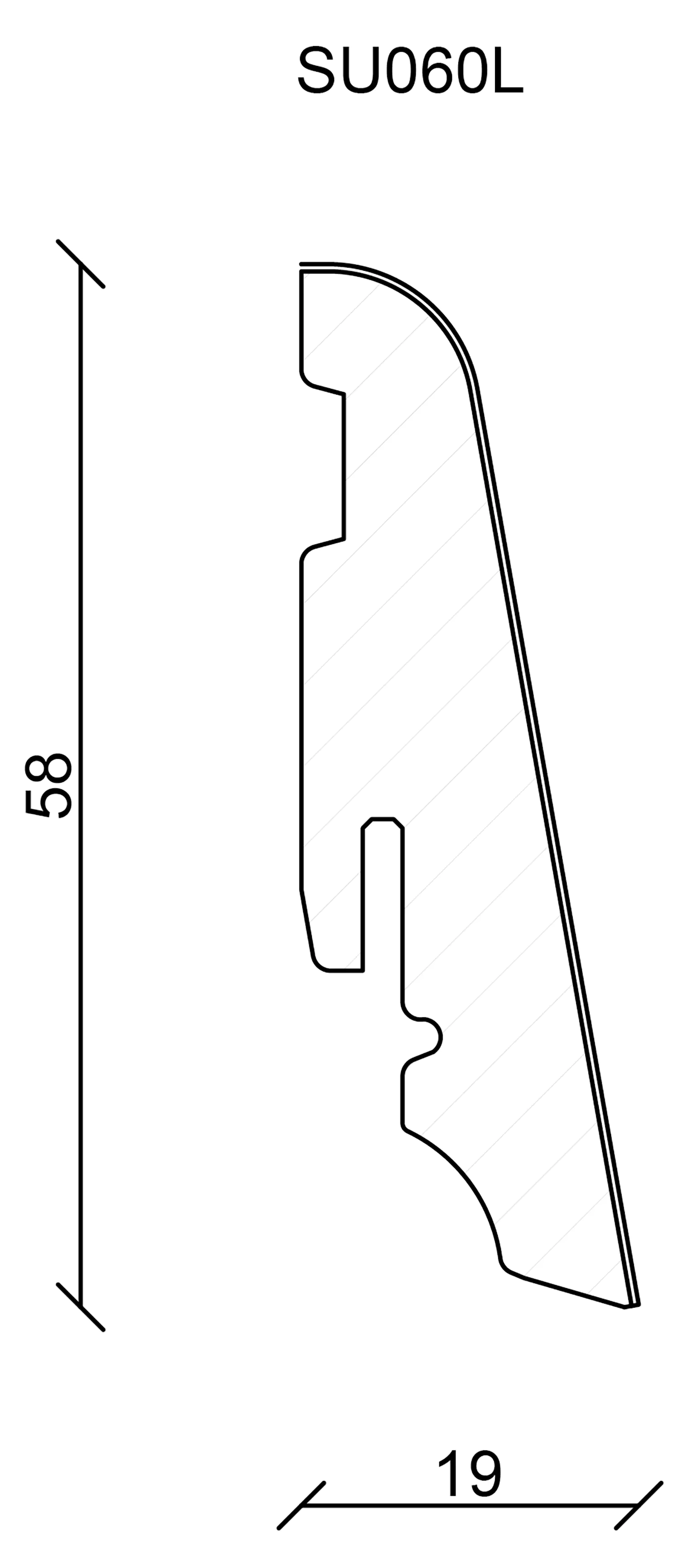 FN Neuhofer Sockelleiste gerundet 250 cm 58 x 19 mm Fichte oder Kiefer