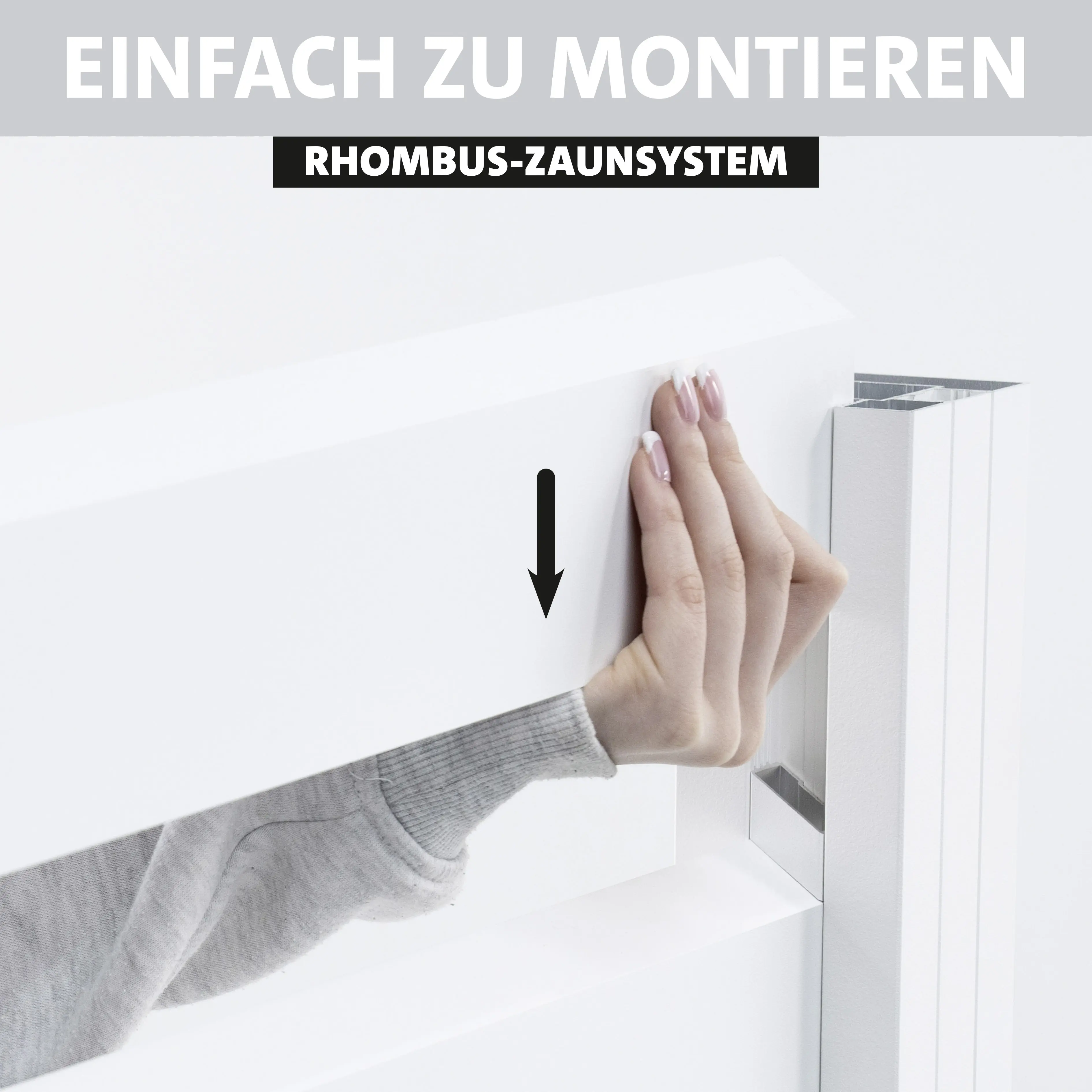 Ambiente Alu-Zaun Grundset Rhombus MAXI 187 x 124,2 cm weiß
