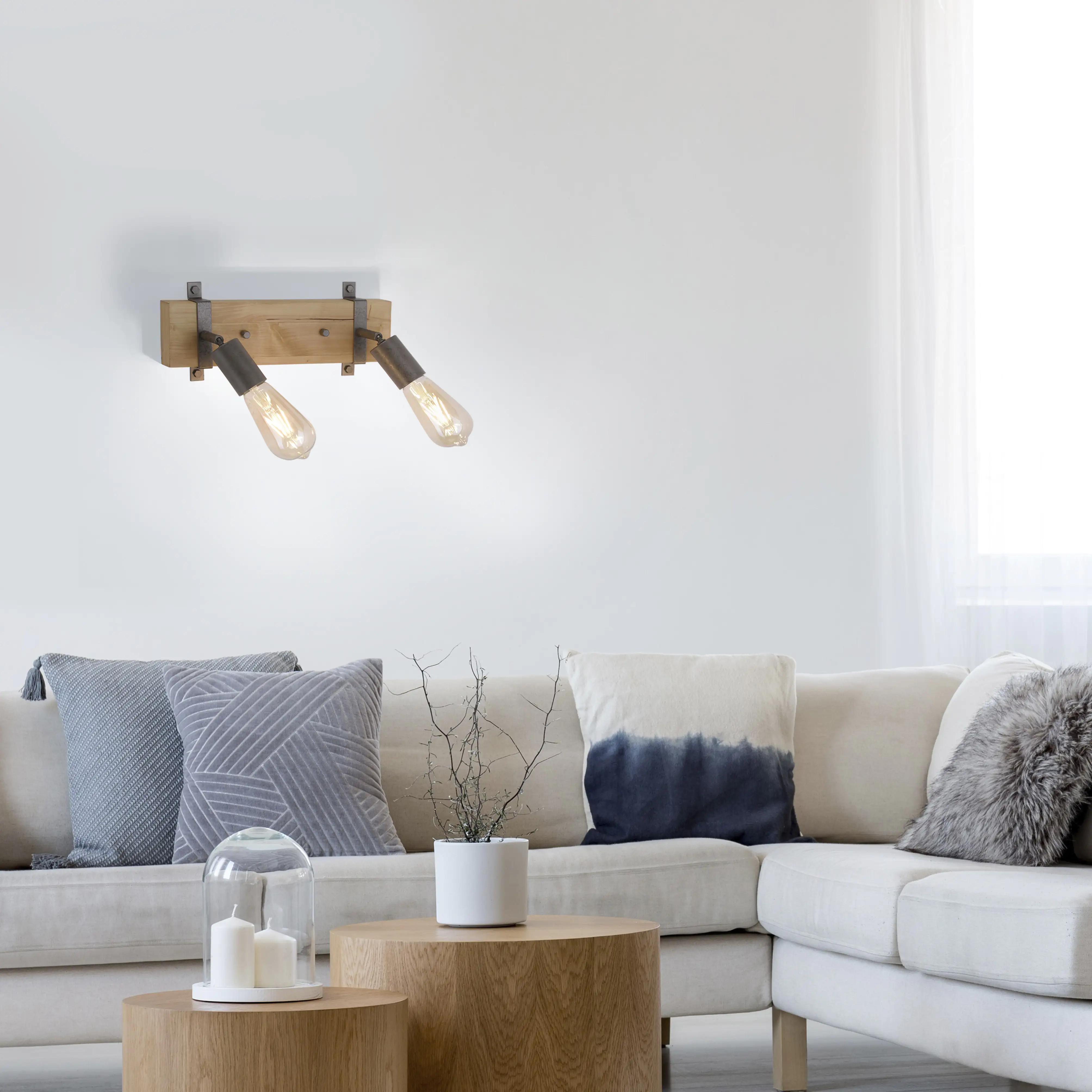 4043689970673_3 JustLight 2er Spot Slat holz-metall 39 x 15,5 cm E27, max. 40 W