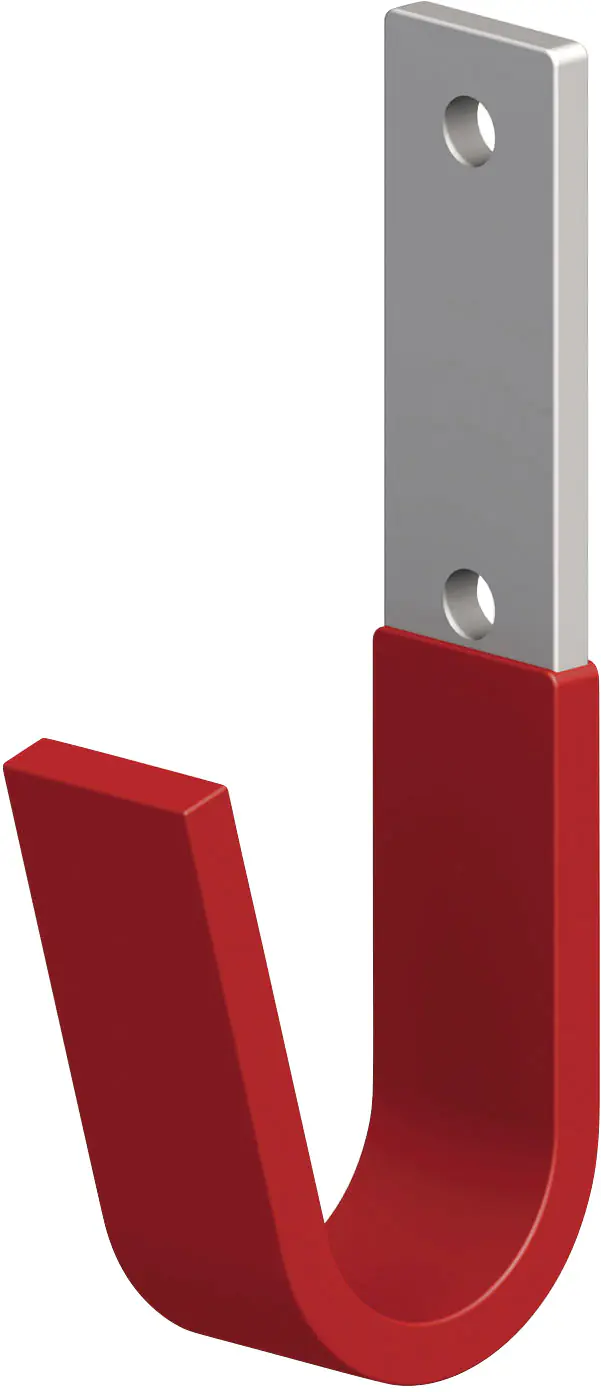 alfer Unihaken, gummiert 35 mm 35 x 82 mm Stahl verzinkt rot gummiert