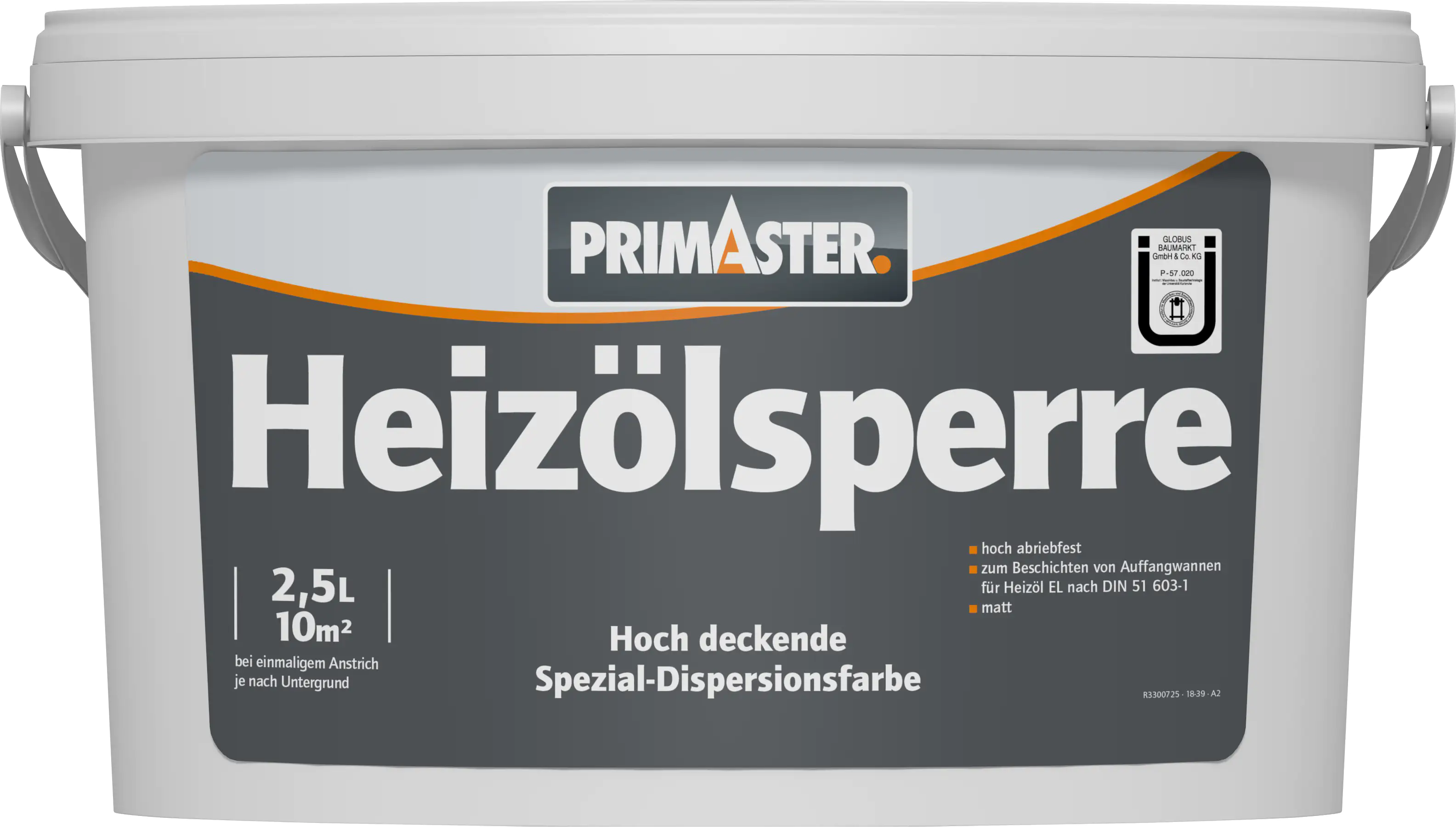 Primaster Heizölsperre 2,5 L grau matt 