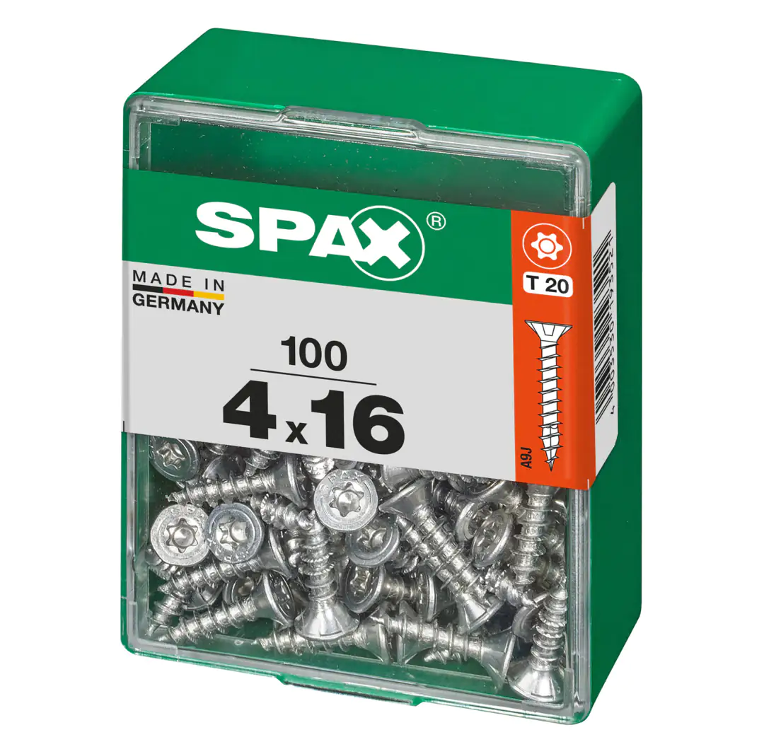 Spax Universalschrauben 4.0 x 16 mm TX 20 Senkkopf - 100 Stk. Spax Universalschrauben 4.0 x 16 mm TX 20 Senkkopf - 100 Stk.