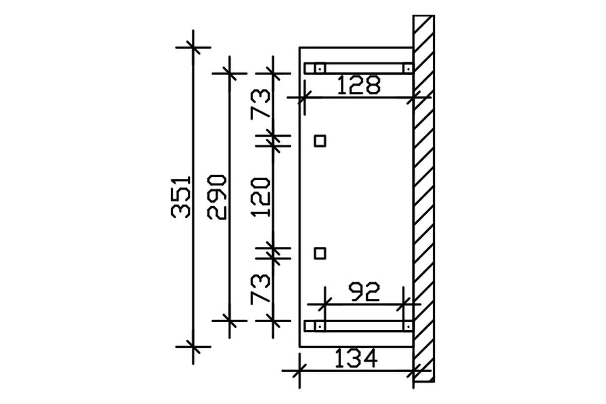 SKAN HOLZ Vordach Wismar Typ 5 351 x 134 cm, lasiert in Schiefergrau