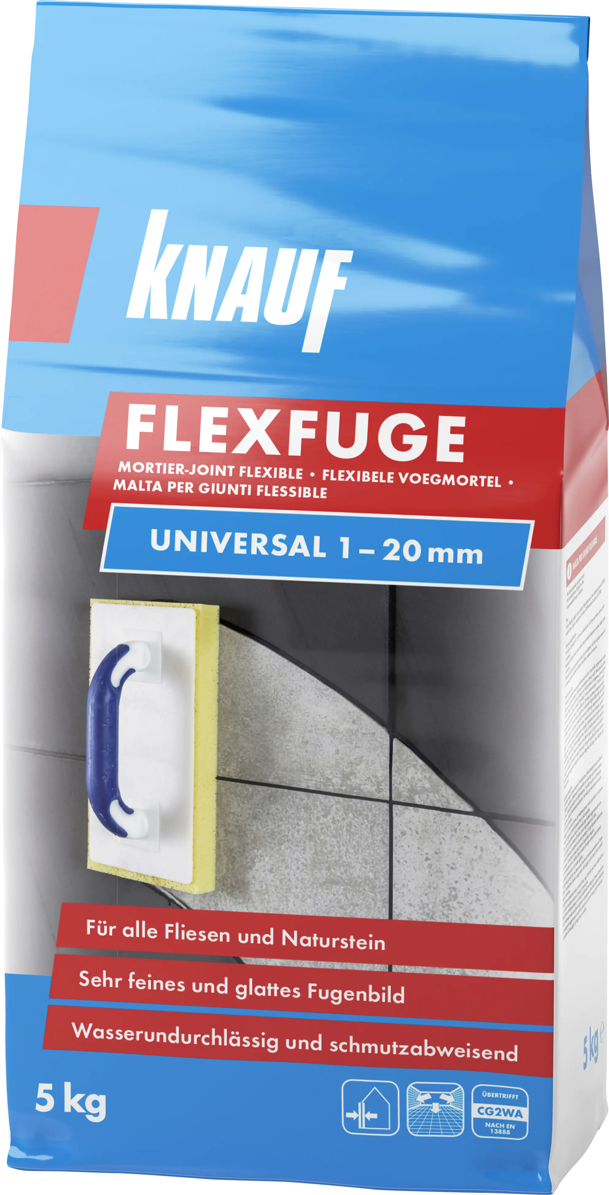 Knauf Fugenmörtel Flexfuge Universal 1 - 20 mm sandgrau 5 kg Knauf Fugenmörtel Flexfuge Universal 1 - 20 mm sandgrau 5 kg