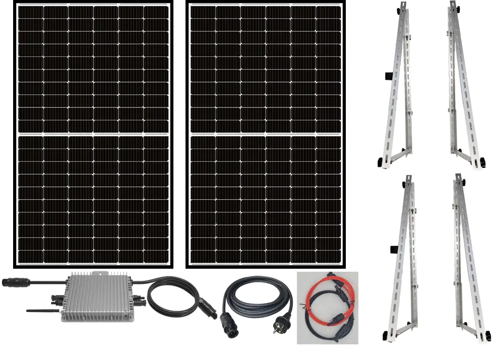 Sunlit Solar Balkonkraftwerk 600 Watt Aufständerung, Wifi, Wechselrichter