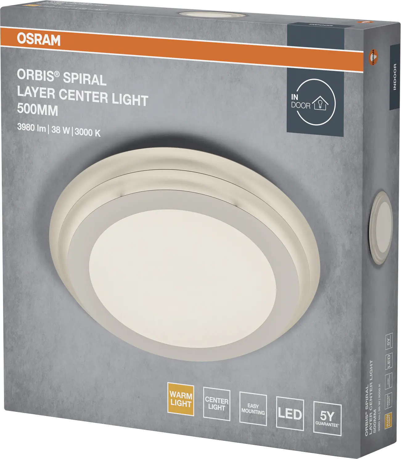 Osram LED Deckenleuchte Orbis Spiral Layer weiß Ø 50 cm 38 W warmweiß