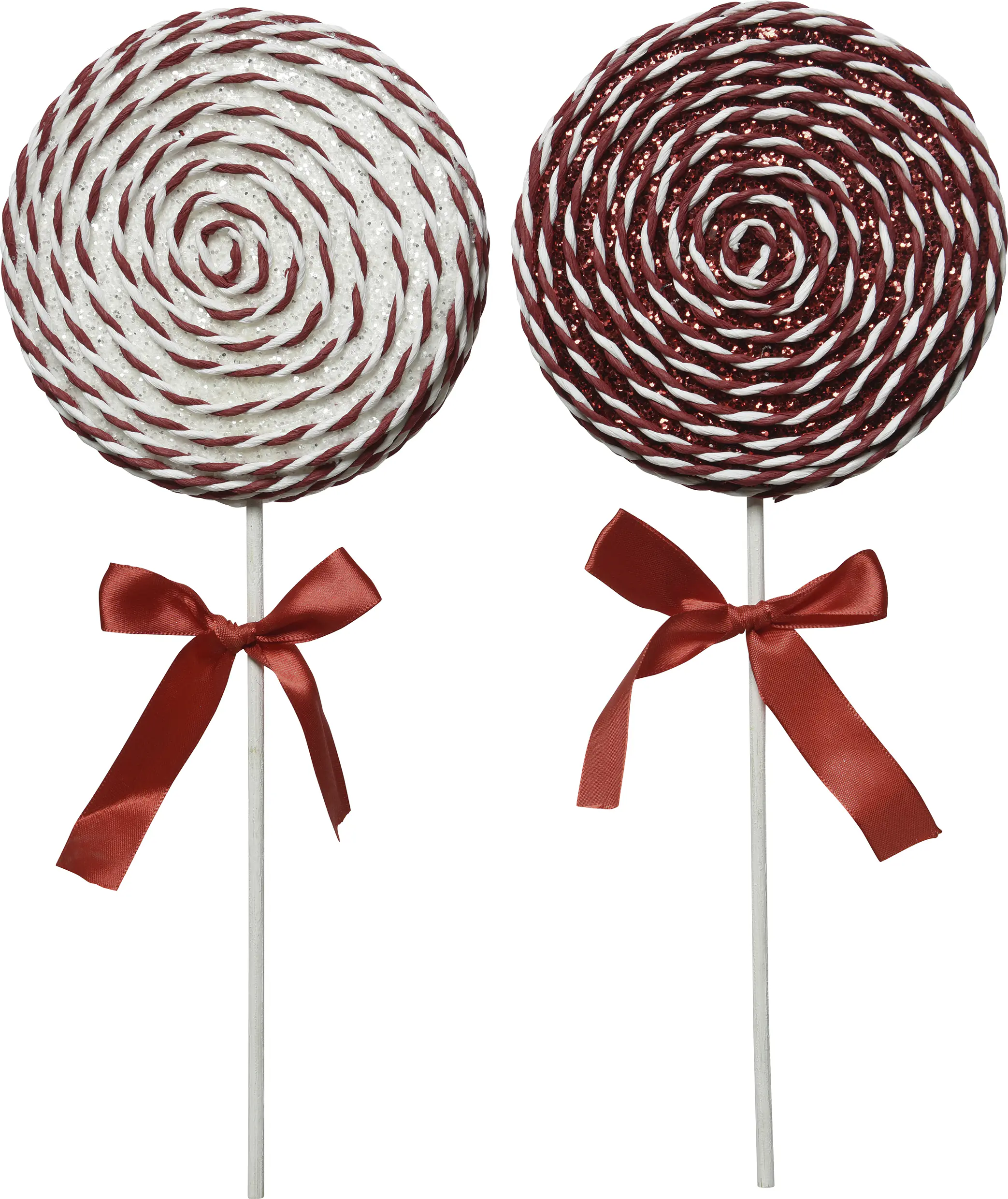 Decoris Weihnachtsdeko Lolly mit Glitzer 28 x 9,5 cm rot/weiß sortiert