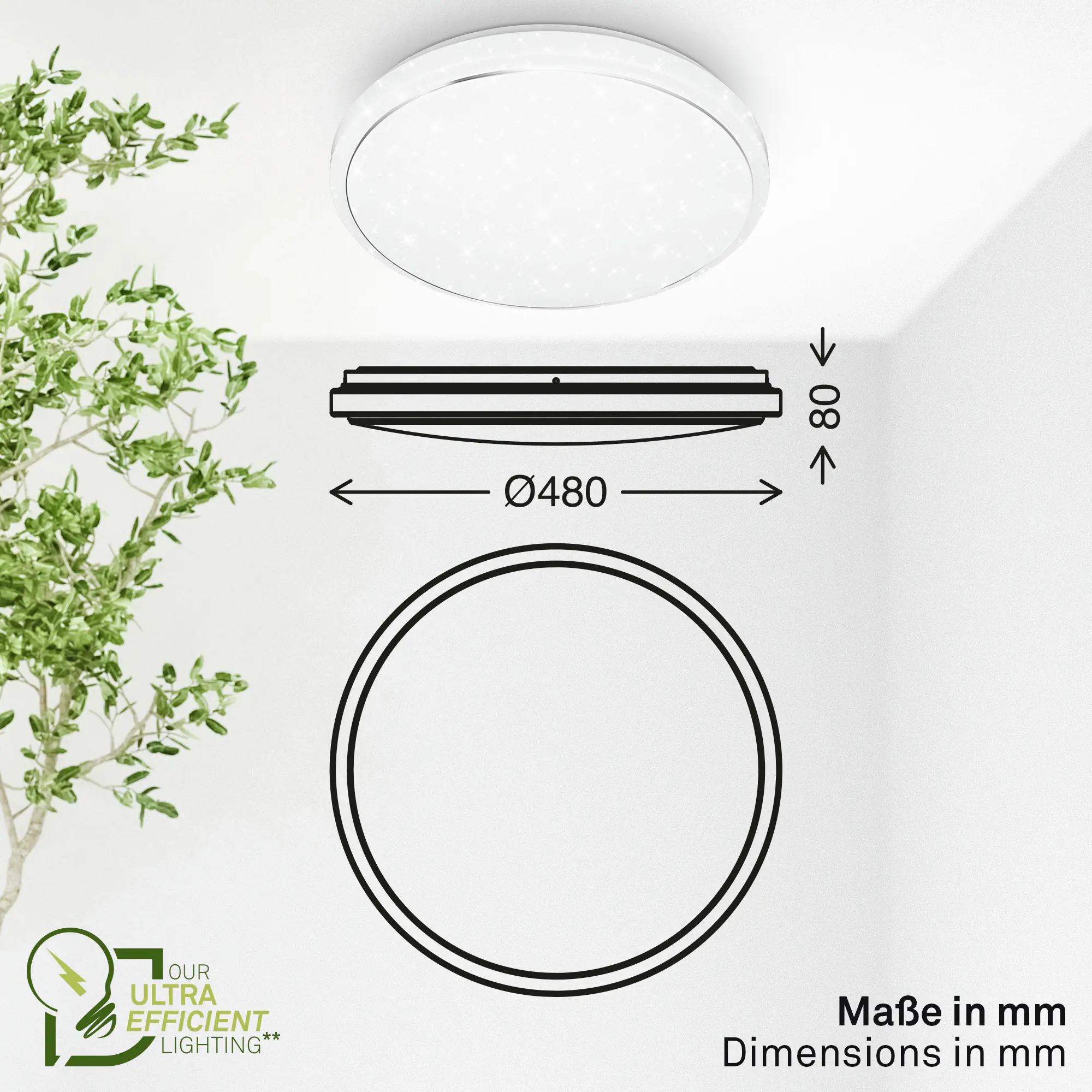 Briloner LED-Deckenleuchte Star Ø 48,5 cm weiß matt warmweiß-kaltweiß