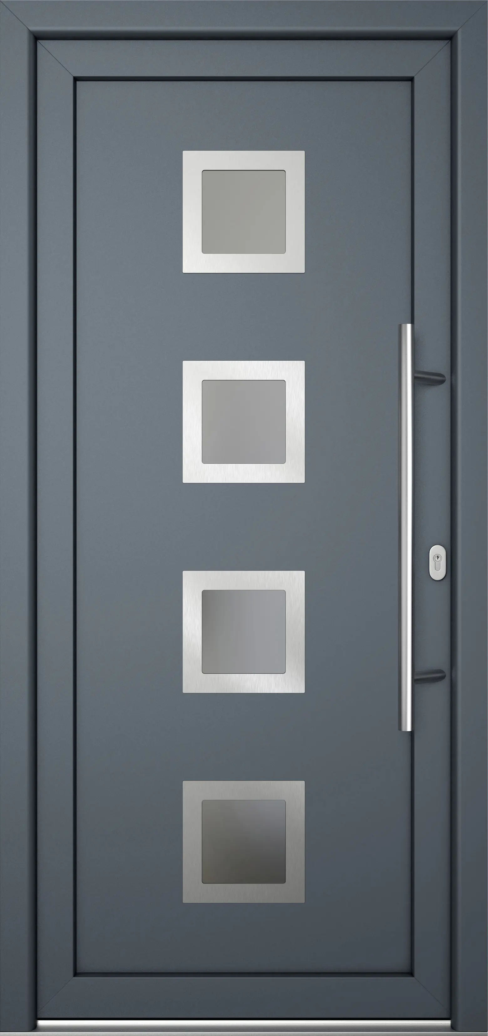 Meeth Haustür Signum Pro PVC Modell 84 88 x 208 cm DIN Rechts weiß/titan