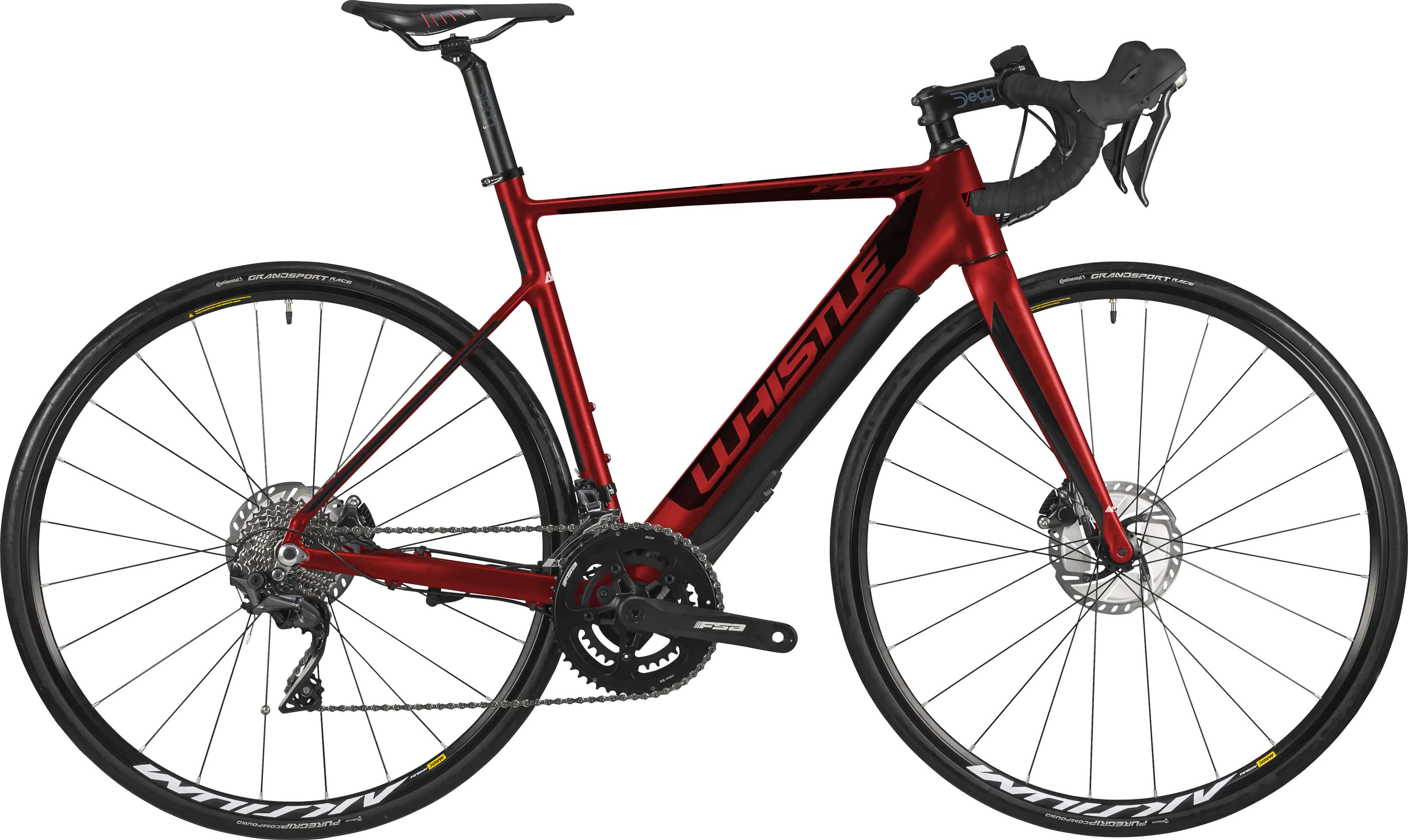 Whistle E-Bike City Rennrad Flow Alloy 28 Zoll RH 44cm 22-Gang 255 Wh schwarz rot