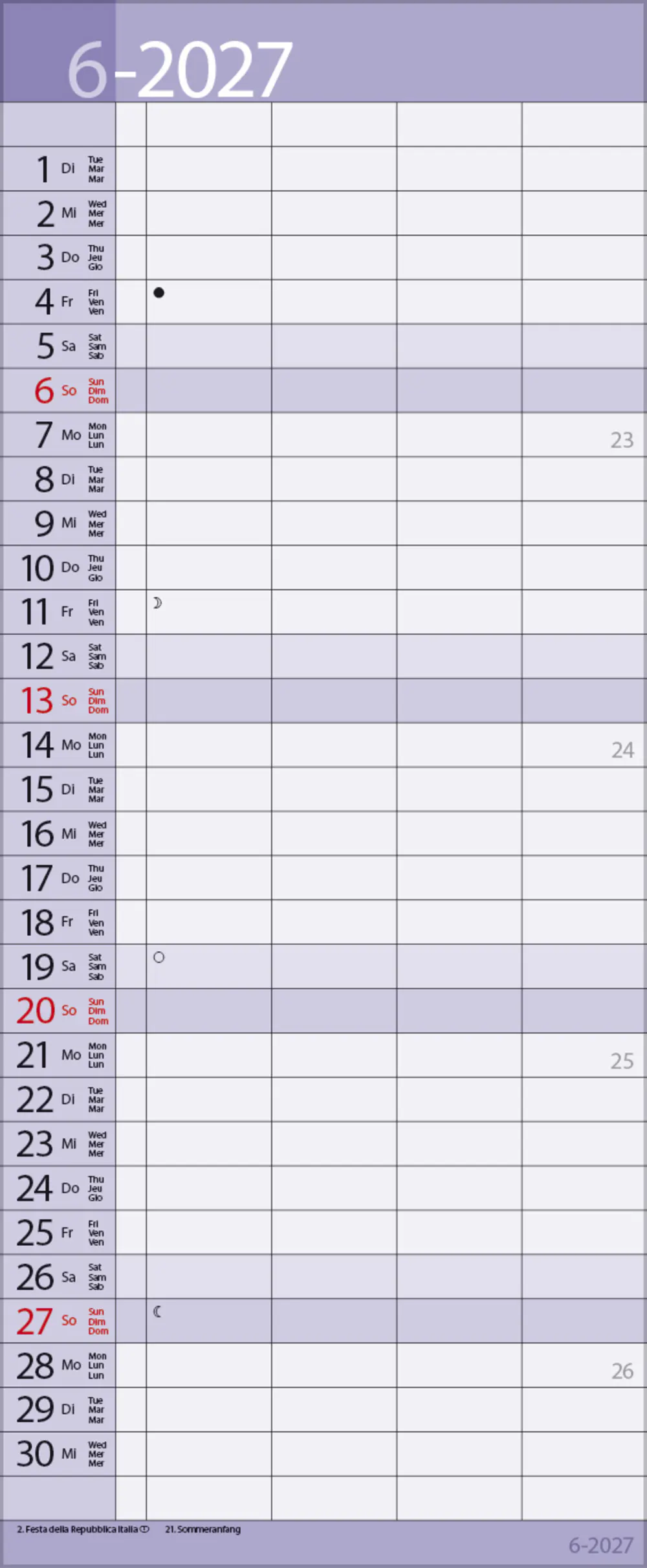 Korsch Kalender Family Timer Lifestyle 2027 