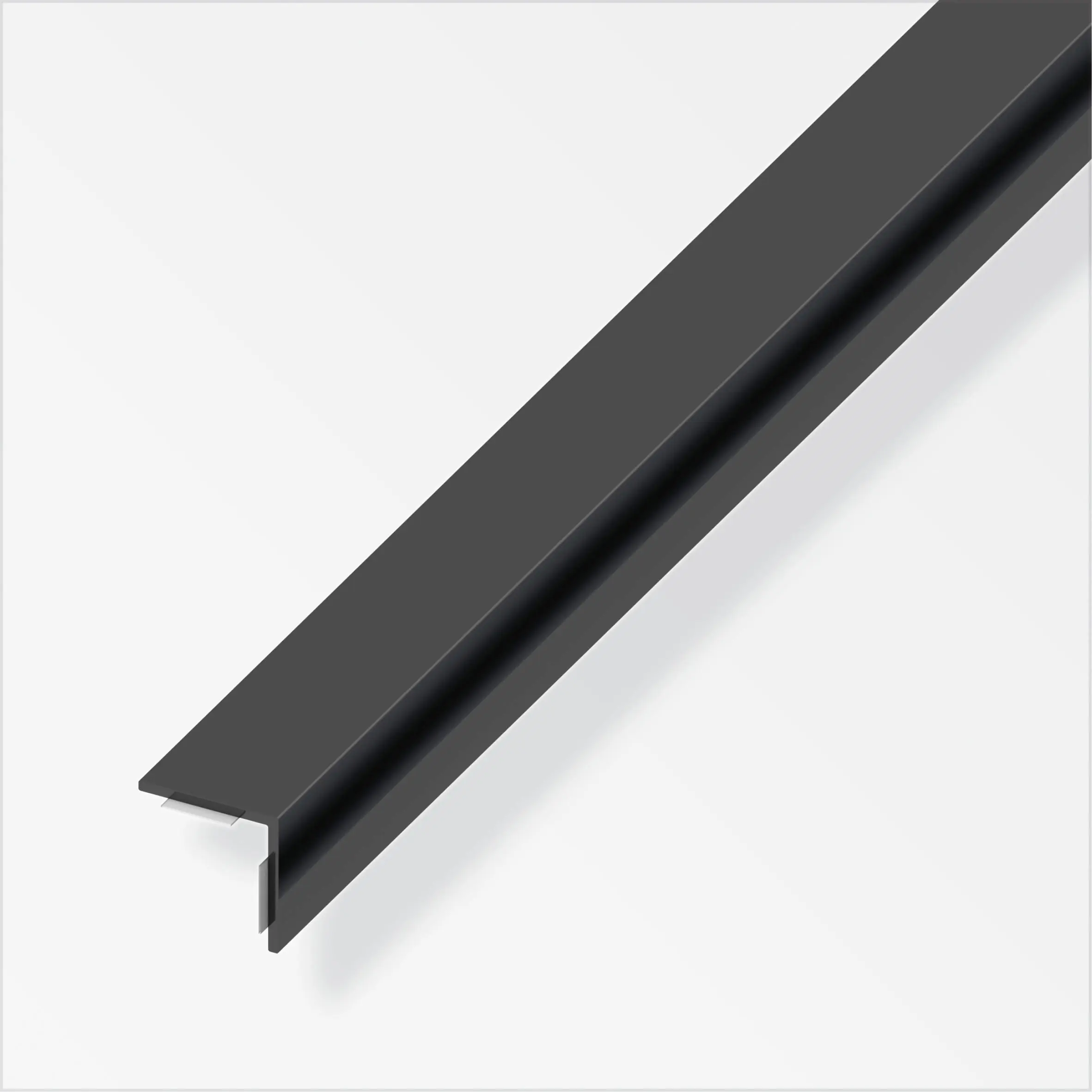 alfer Winkel 2.5 m, 20 x 20 mm PVC (Kunststoff) glatt schwarz glänzend