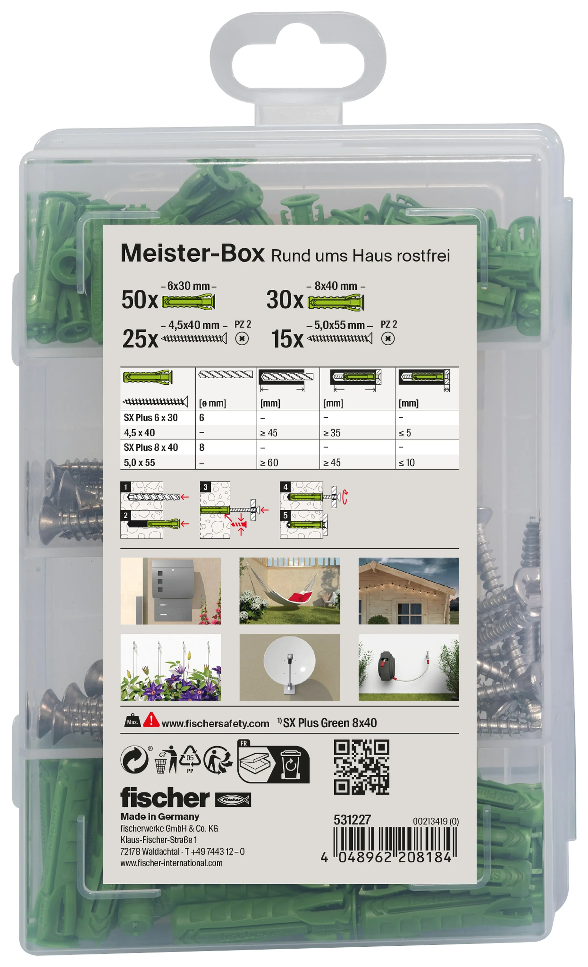 Fischer Dübel SX Green Meisterbox - 120 Stück Fischer Dübel SX Green Meisterbox - 120 Stück