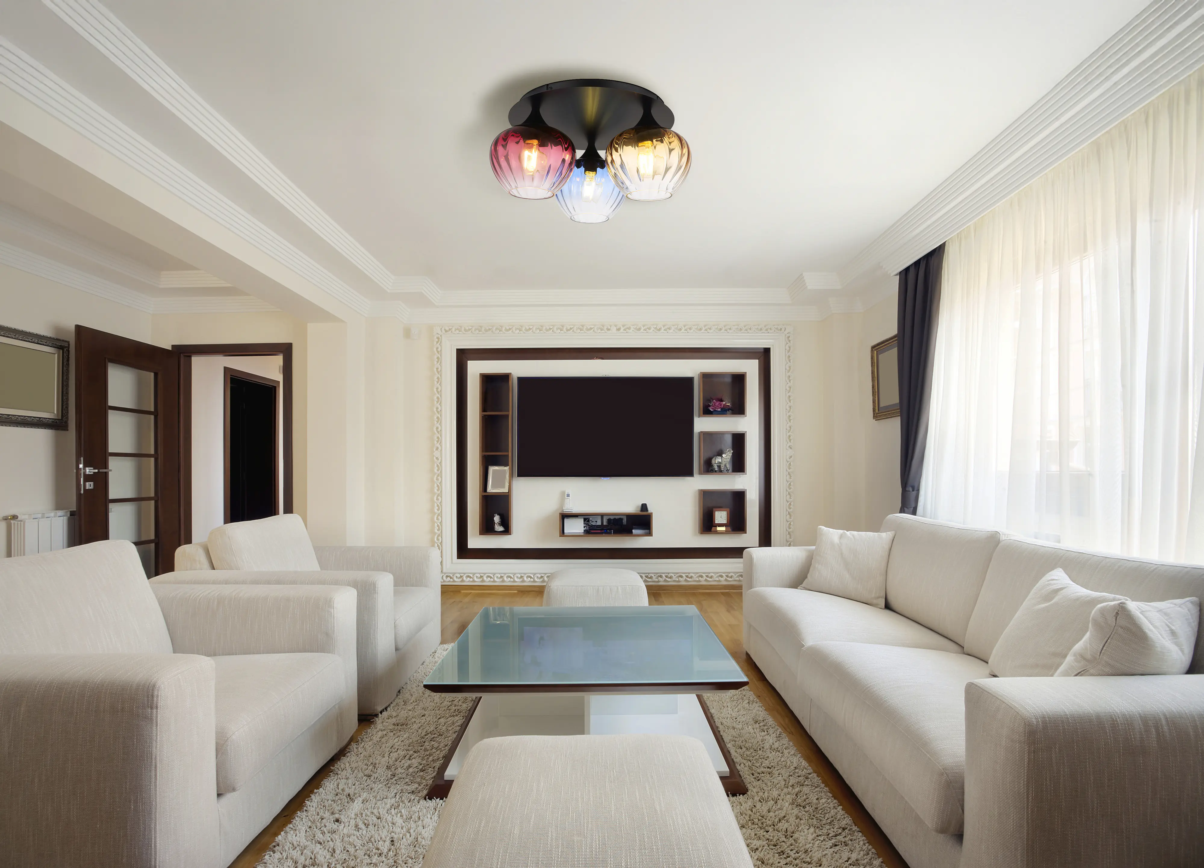 Globo Deckenleuchte Sander 47 x 21,5 cm (Ø x H) bunt matt