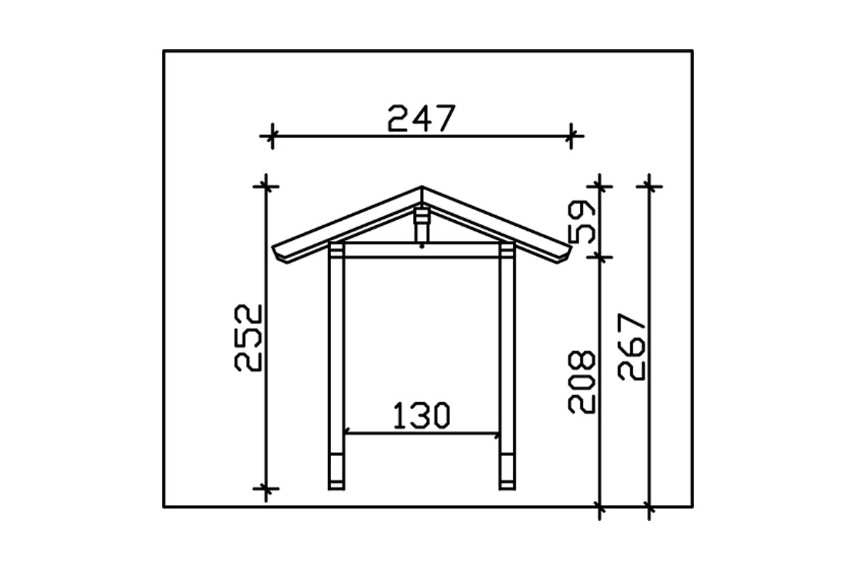 4018211017478_05 SKAN HOLZ Vordach Siegen Typ 2 247 x 116 cm, lasiert in Weiß