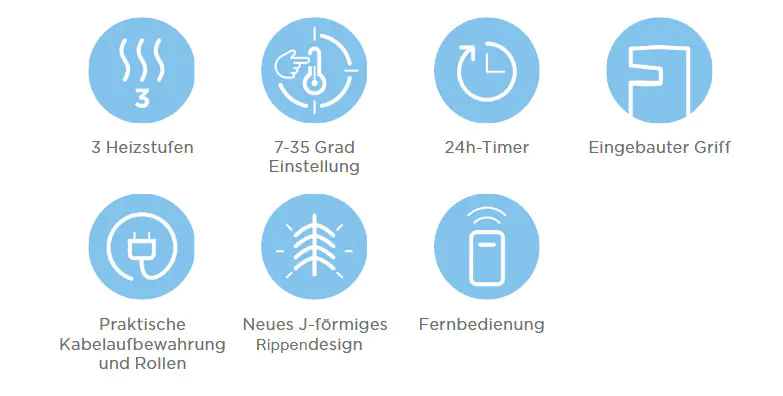 Midea Ölradiator NY2009-22M 9 Rippen 3 Heizstufen 2000 Watt