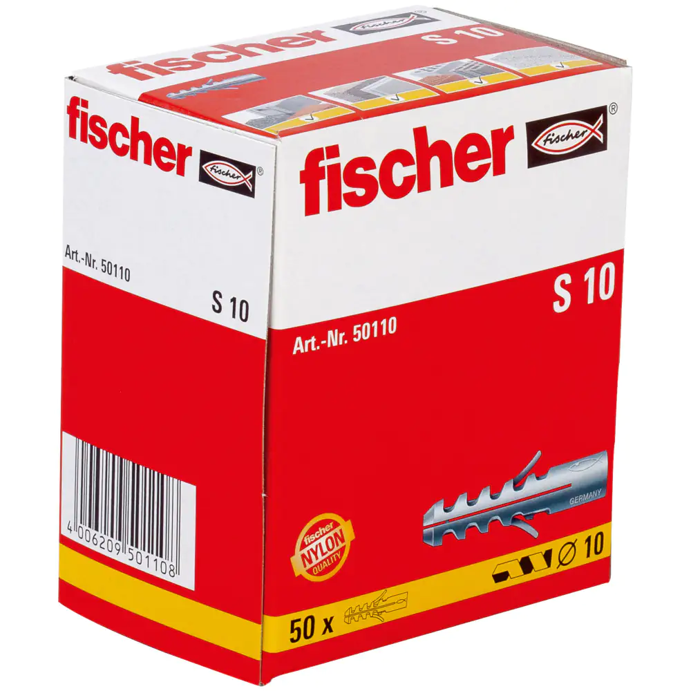 Fischer Dübel S 10.0 x 50 mm - 50 Stück Fischer Dübel S 10.0 x 50 mm - 50 Stück