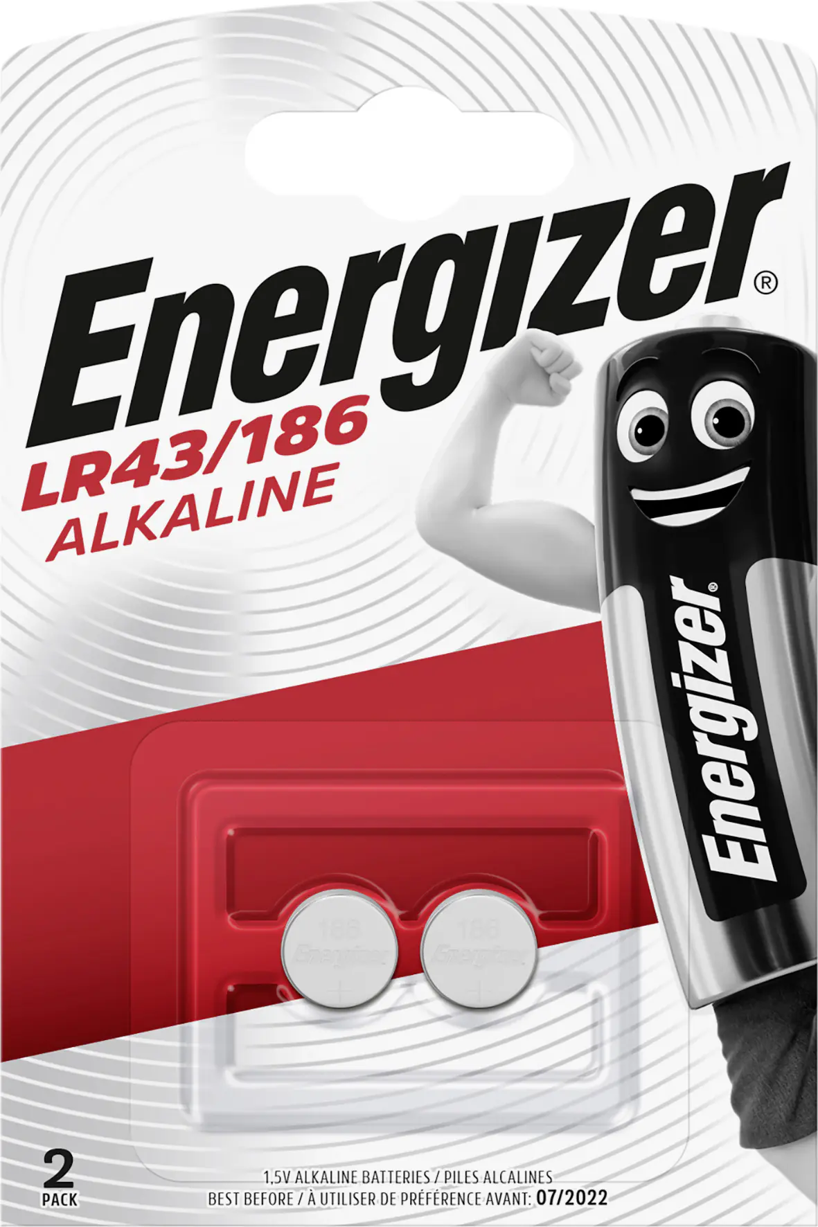 Energizer Knopfzelle LR43/186 Alkaline 1,5 V, 2er Pack Energizer Knopfzelle LR43/186 Alkaline 1,5 V, 2er Pack