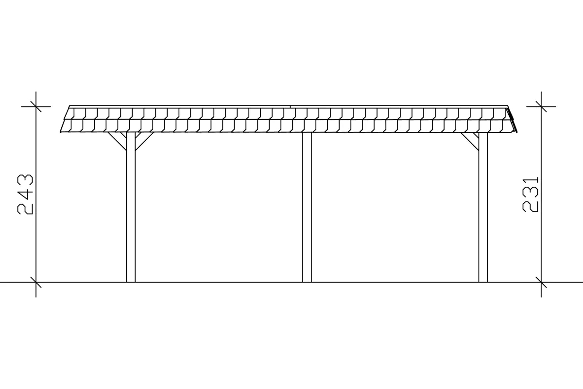 SKAN HOLZ Carport Wendland 362 x 628 cm mit Aluminiumdach