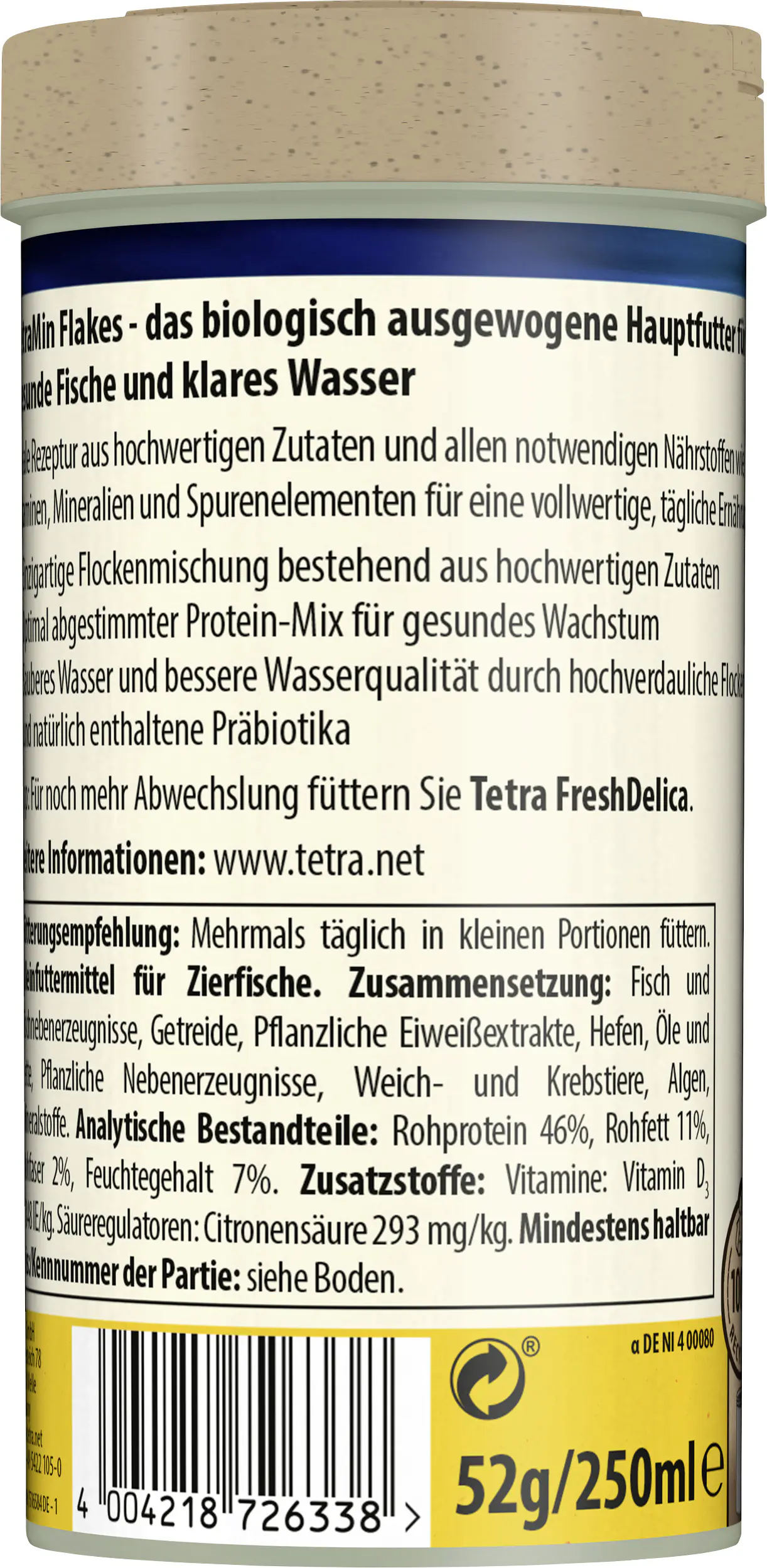 TetraMin Zierfischfutter Flakes 250 ml