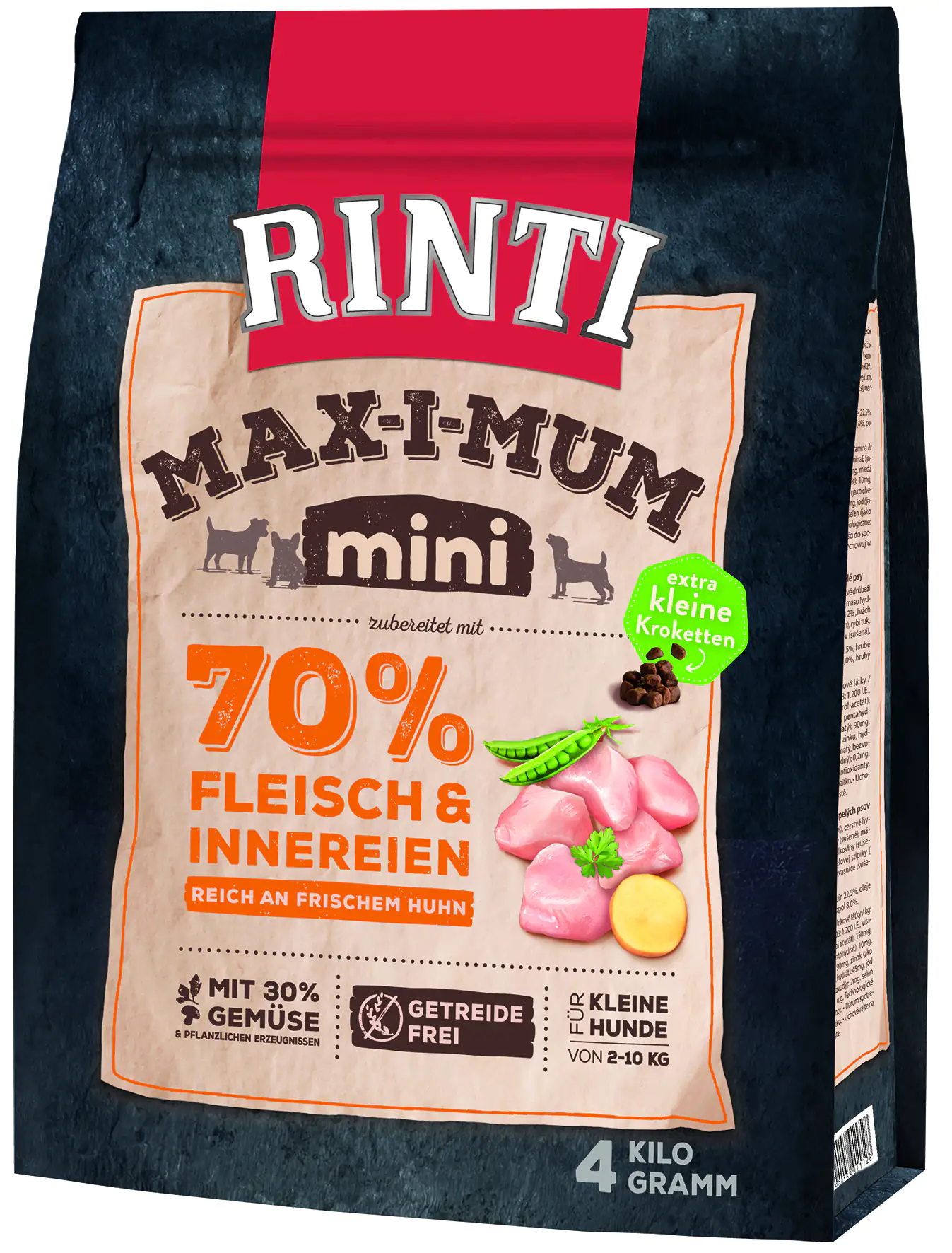 Rinti Max-i-Mum Hundetrockenfutter Mini 4 kg Huhn