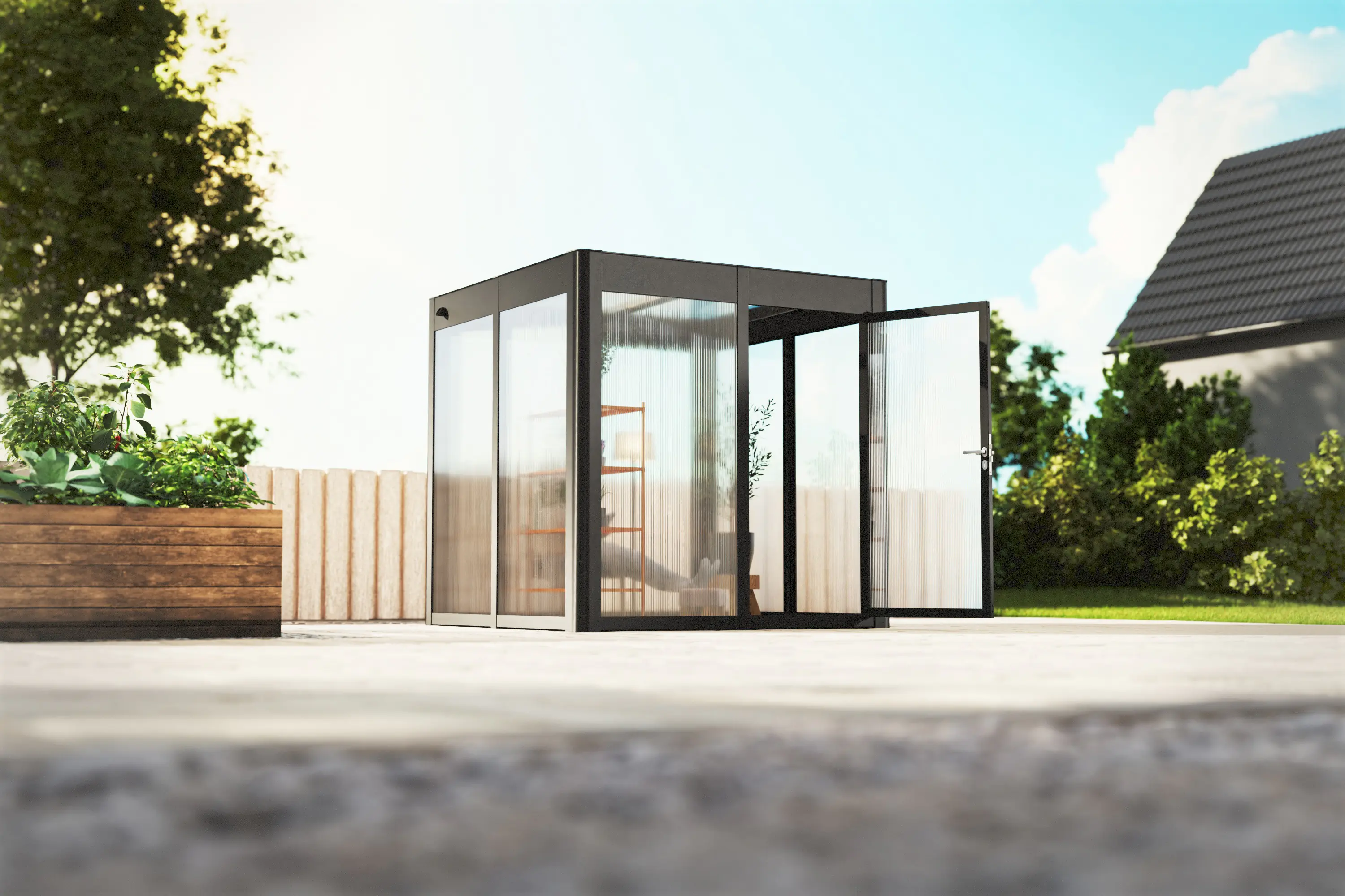 SunElements SunGarden Gartenhaus Select 2.2 233 x 233 cm anthrazit-metallic