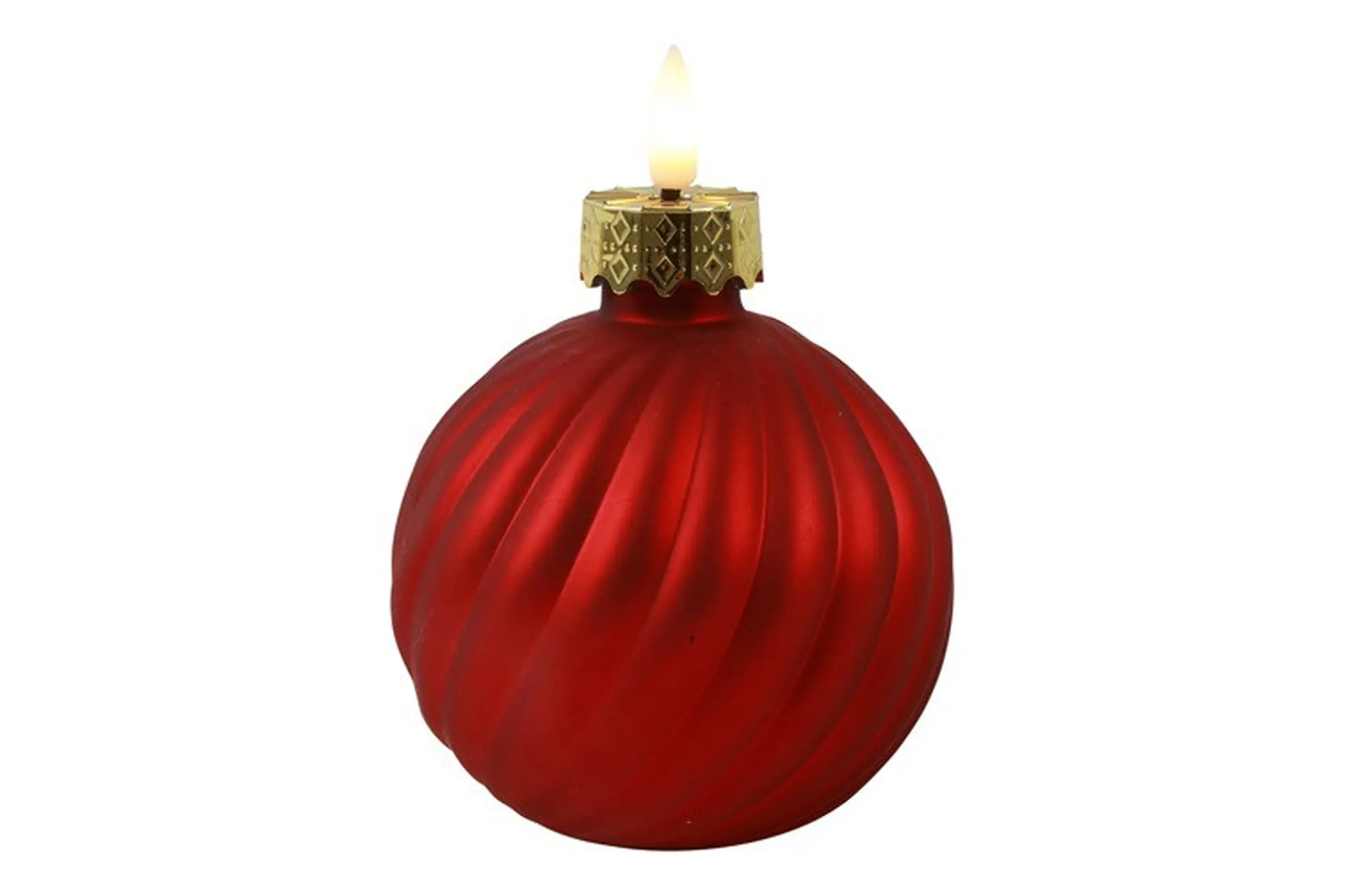 Flamingo LED-Dekokugel Weihnachten mit Timer Glas Ø 10 x 13,6 cm warmweiß rot