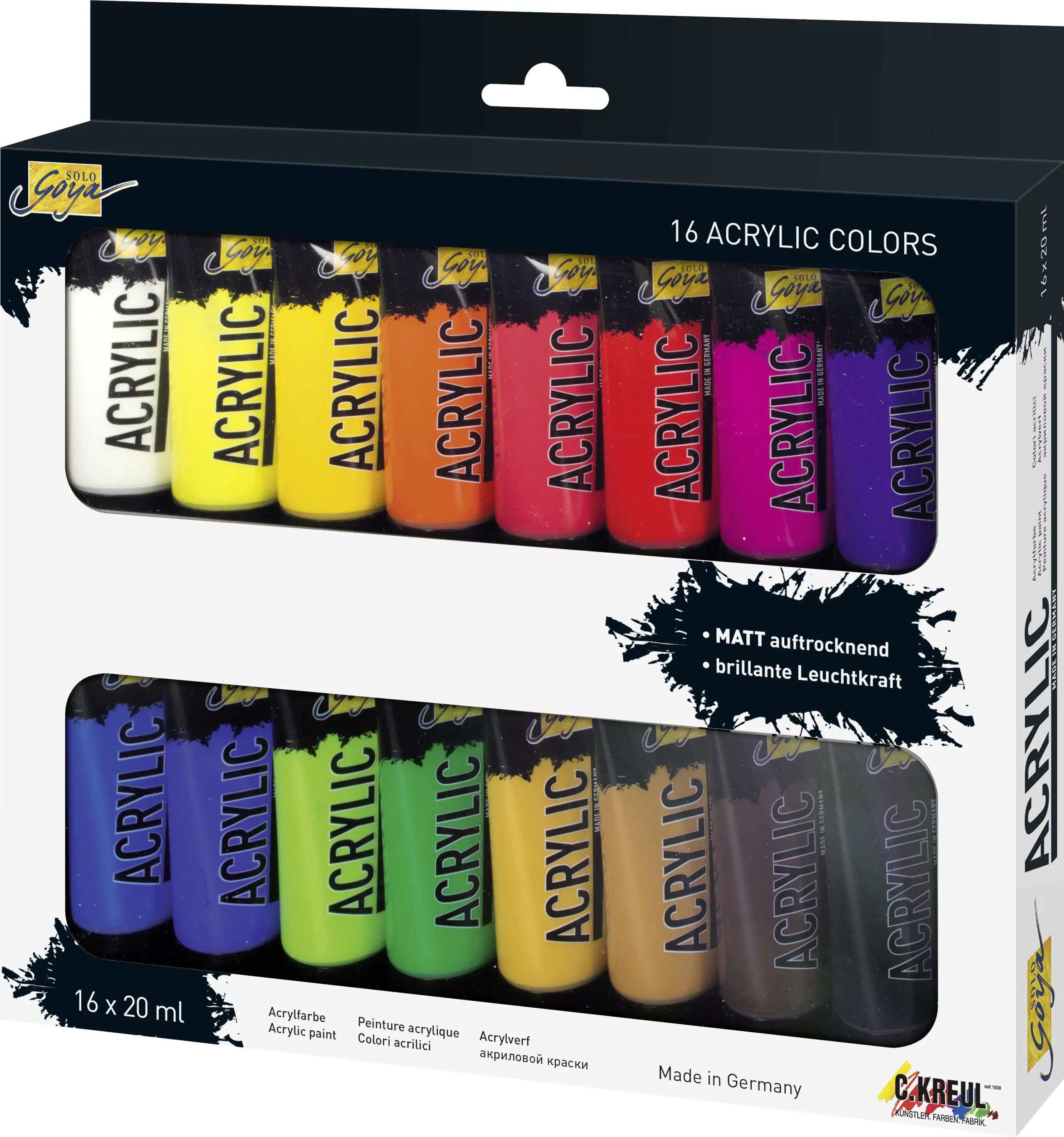 Kreul Solo Goya Acrylfarben Tuben Set 16 x 20 ml 