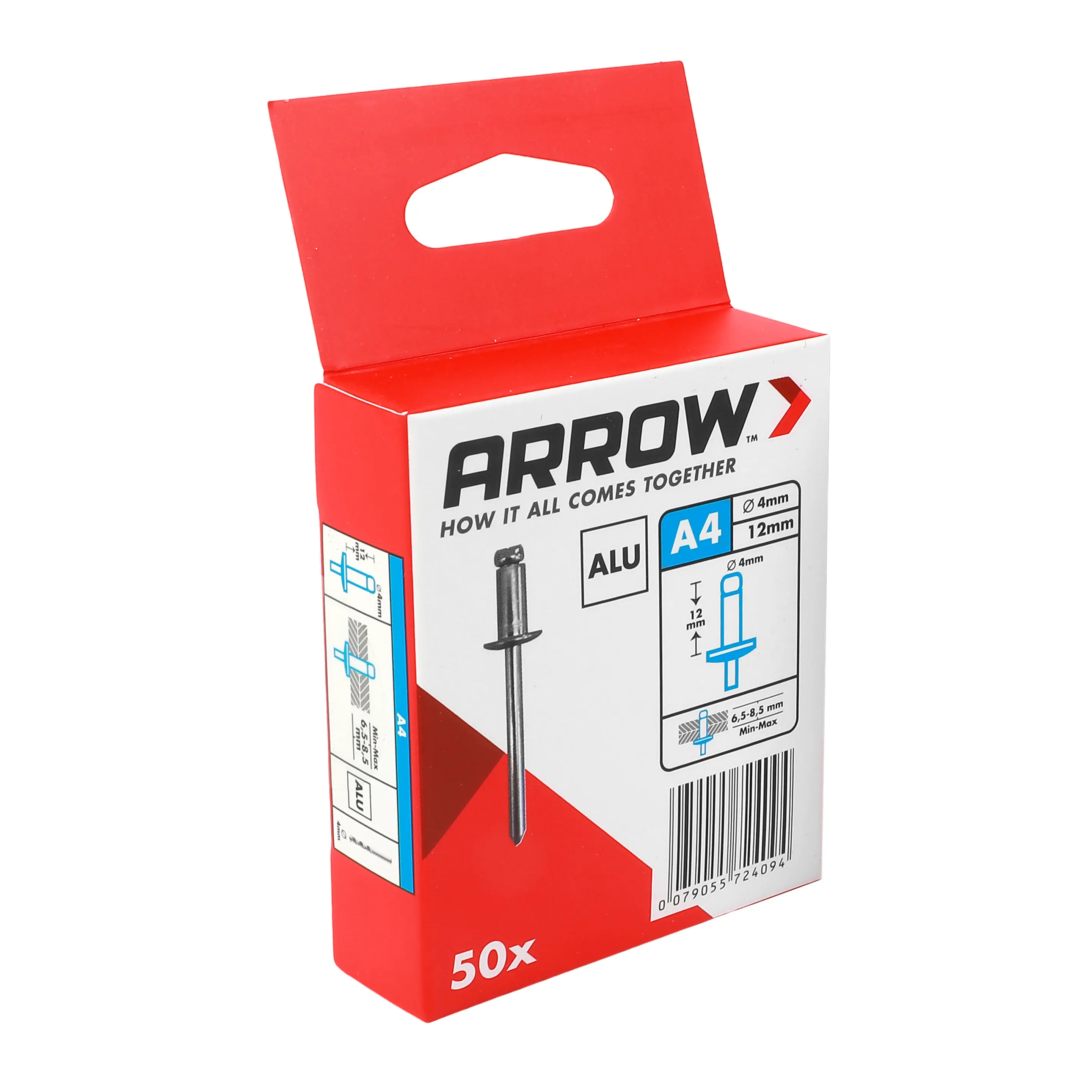 Arrow Blindniete Typ RA Ø 4 x 12 mm Aluminium 50 Stück 