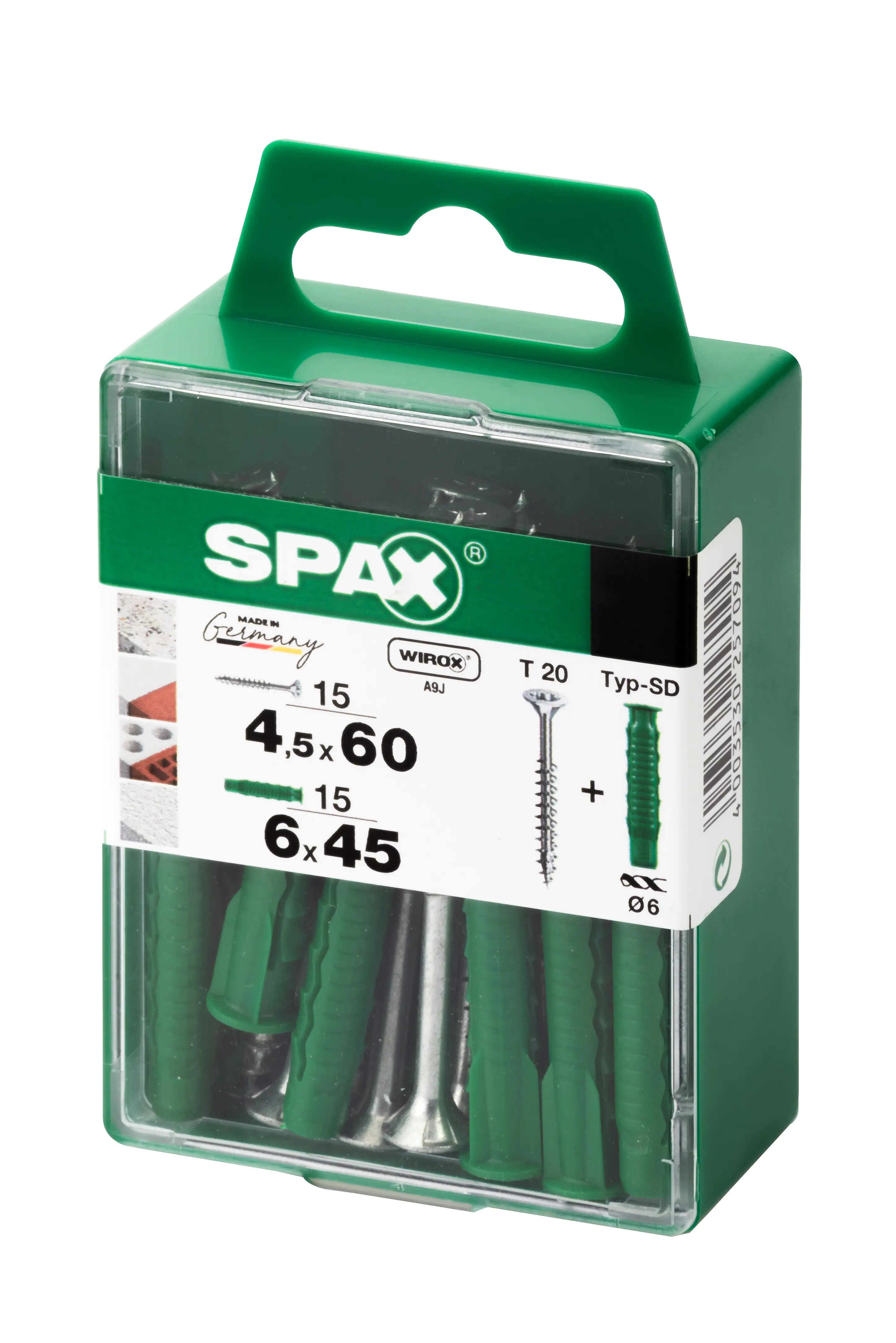 Spax Universalschrauben + Dübel 4.5 x 60 mm TX 20 15 Schrauben + 15 Dübel