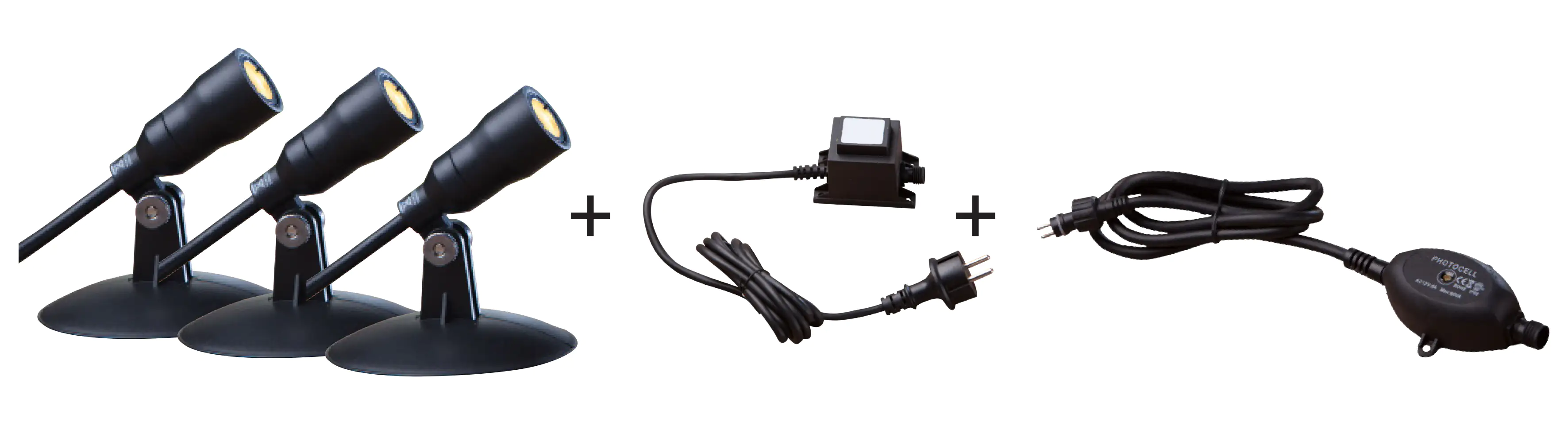 4006873423553 Heissner SMART LIGHT Starter-Set 3 Spots + Dämmerungssensor + Transformator