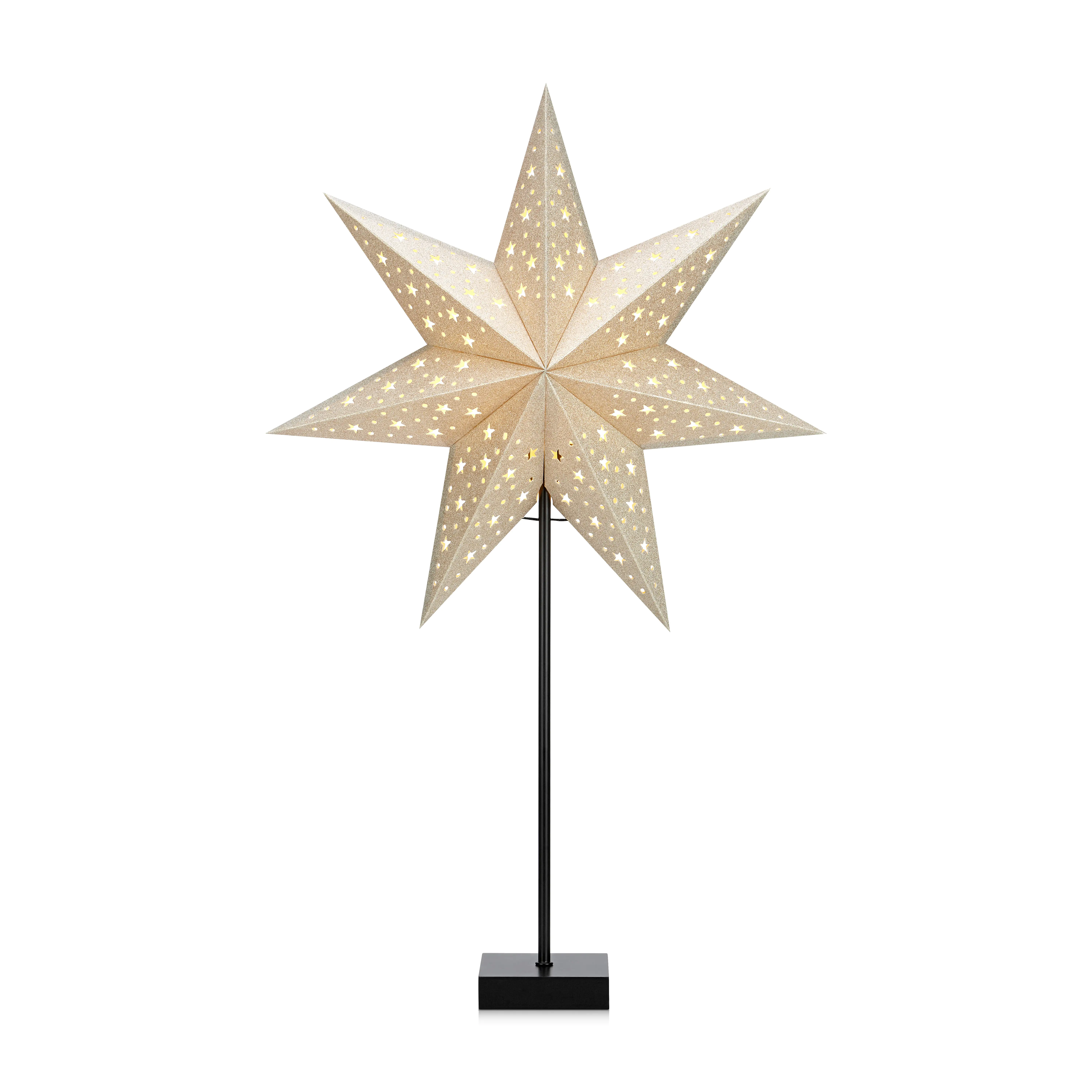 7330024574281 Markslöjd Standstern SOLVALLA gold, H 69 cm x T 21 cm x B 45 cm