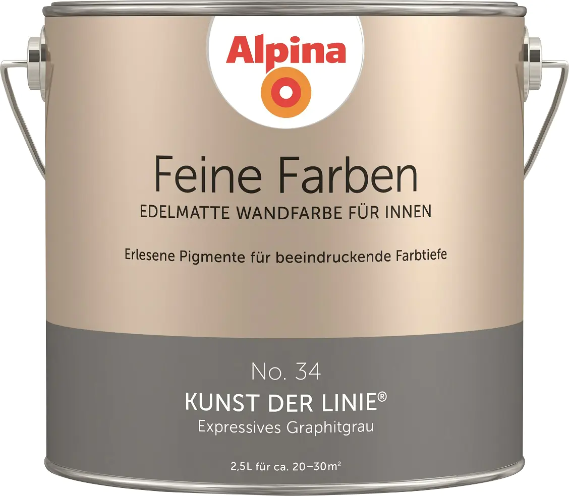 Alpina Feine Farben No. 34 Kunst der Linie 2,5 L expressives graphitgrau edelmatt Alpina Feine Farben No. 34 Kunst der Linie 2,5 L expressives graphitgrau edelmatt