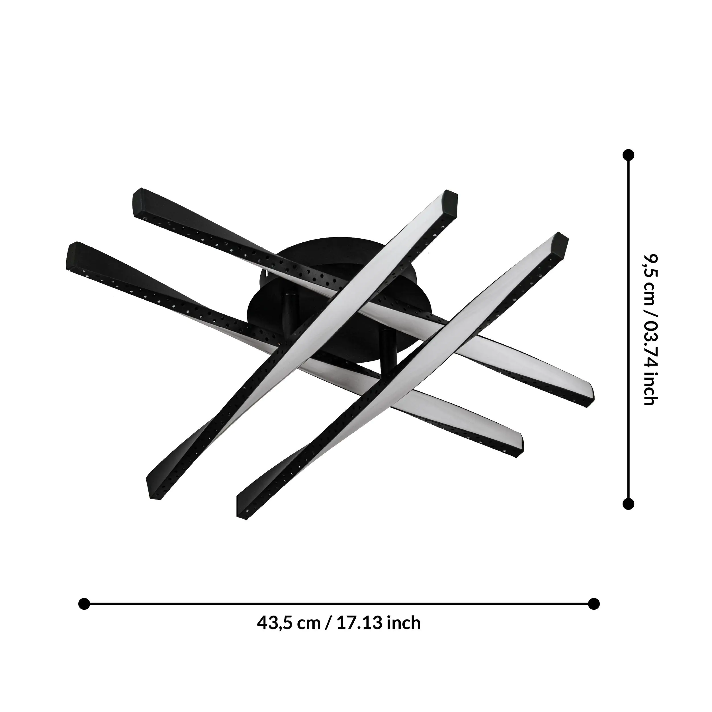 Eglo LED Deckenleuchte Adeje schwarz weiß 43,5 x 43,5 cm
