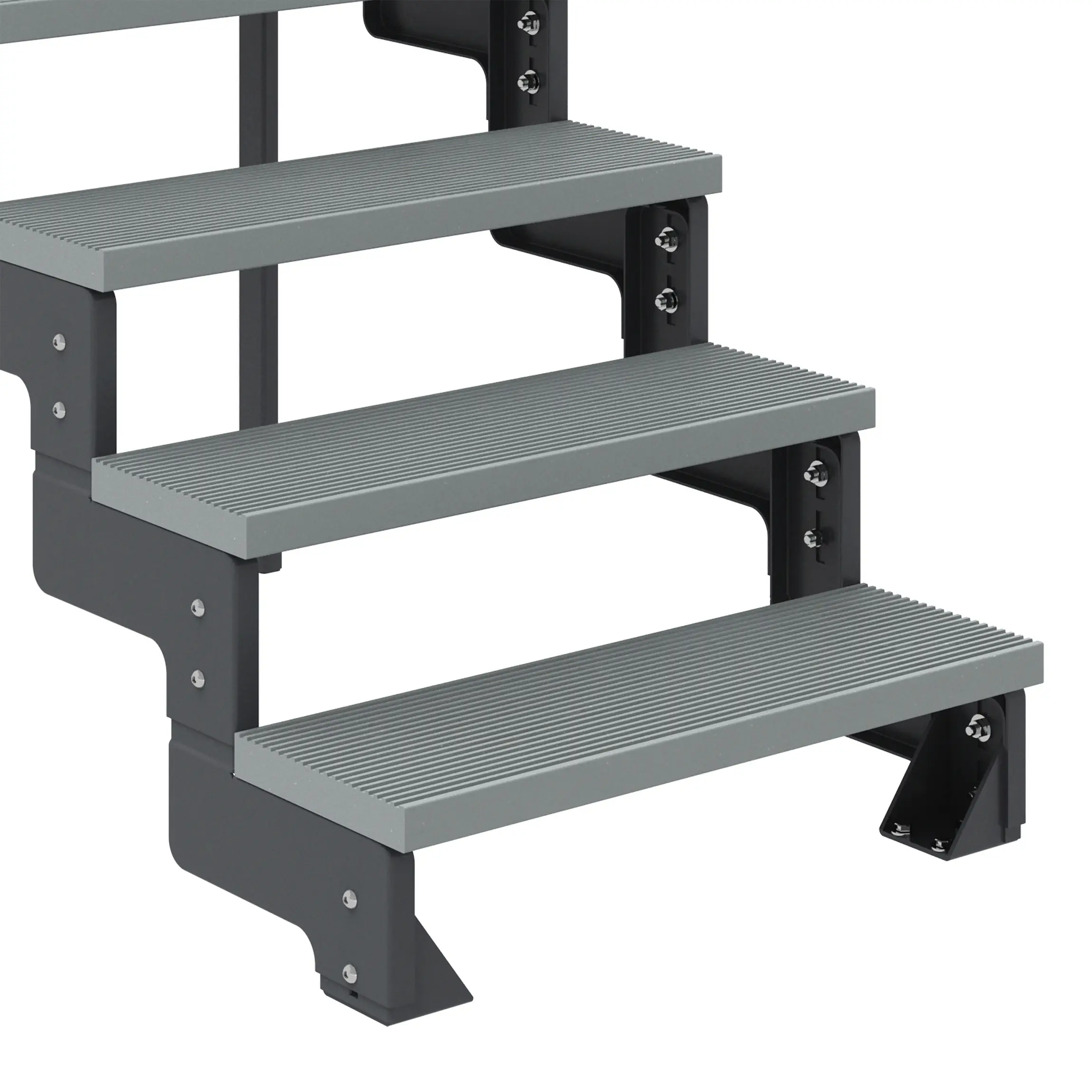 Dolle Außentreppe Trimax Gardentop 2 Stufen 80 cm ohne Geländer grau