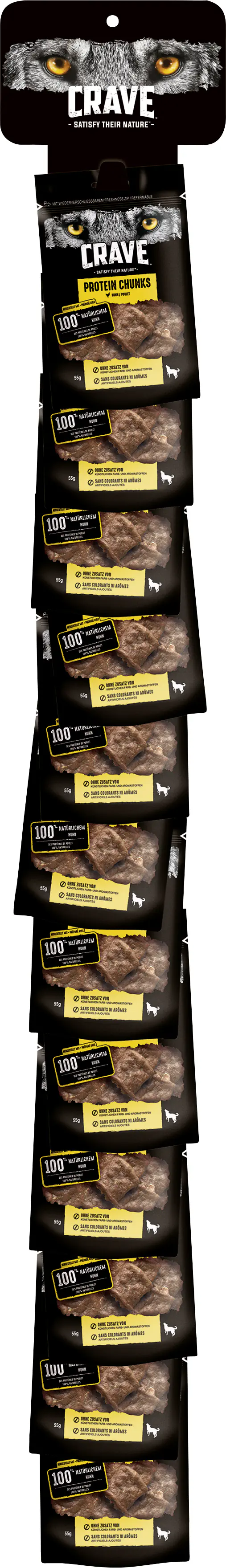 Crave Protein Chunks mit Huhn Hundesnack 55 g