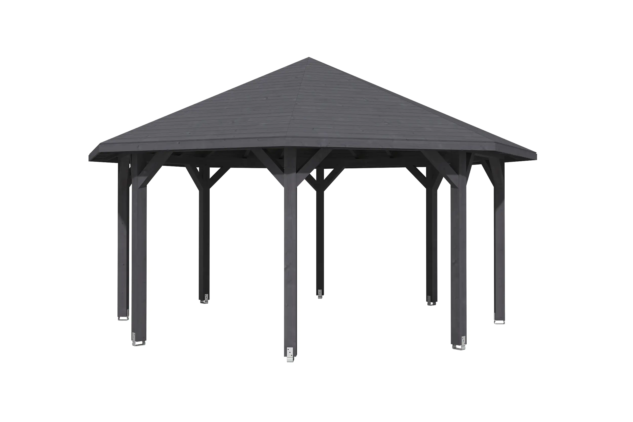 SKAN HOLZ Pavillon Nice 3 Leimholz, lasiert in Schiefergrau