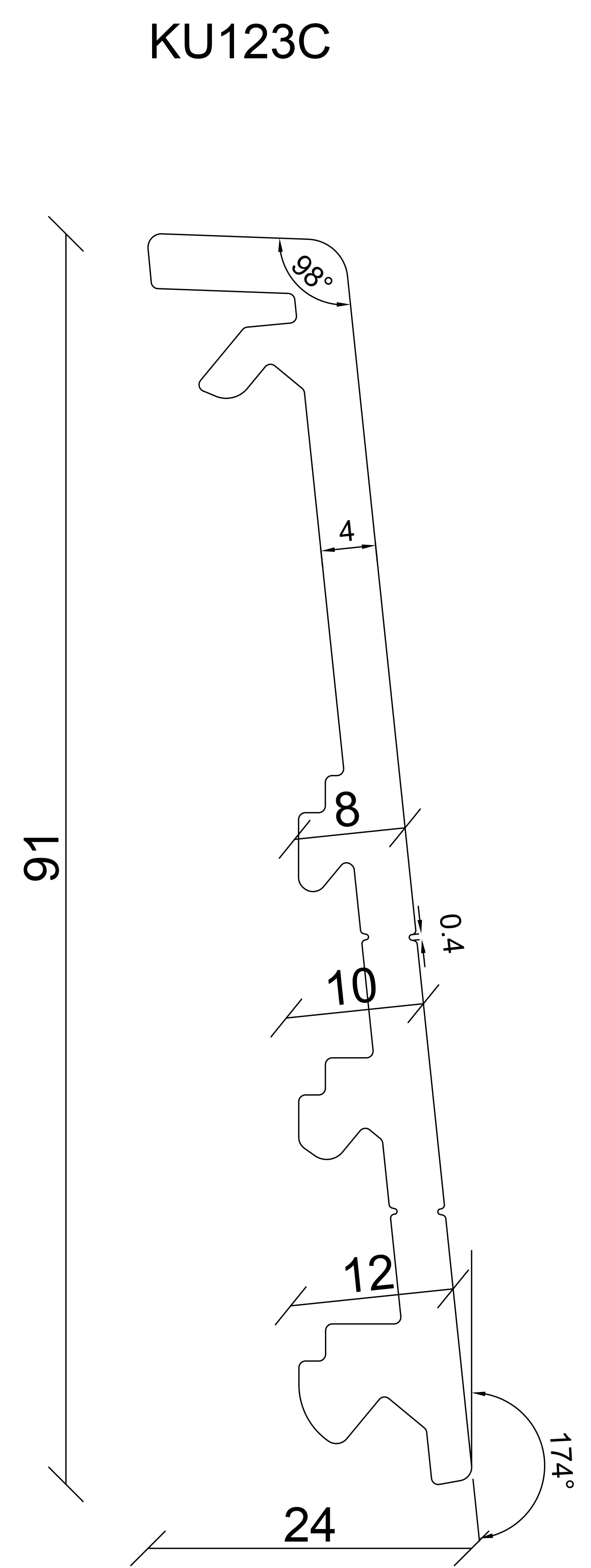 Neuhofer Cut-pro Renovierungsleiste PVC für Clik-fix 2400 x 92 x 17 mm