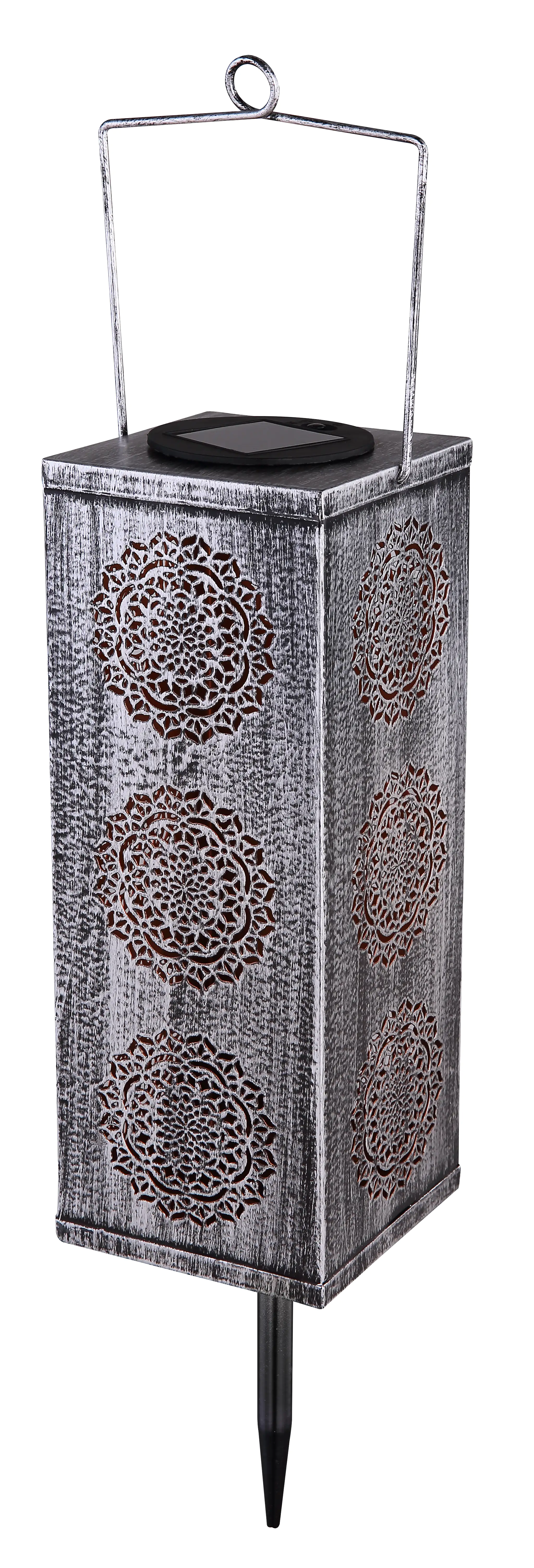 Globo LED Solarleuchte Metall silber/grau Erdspieß