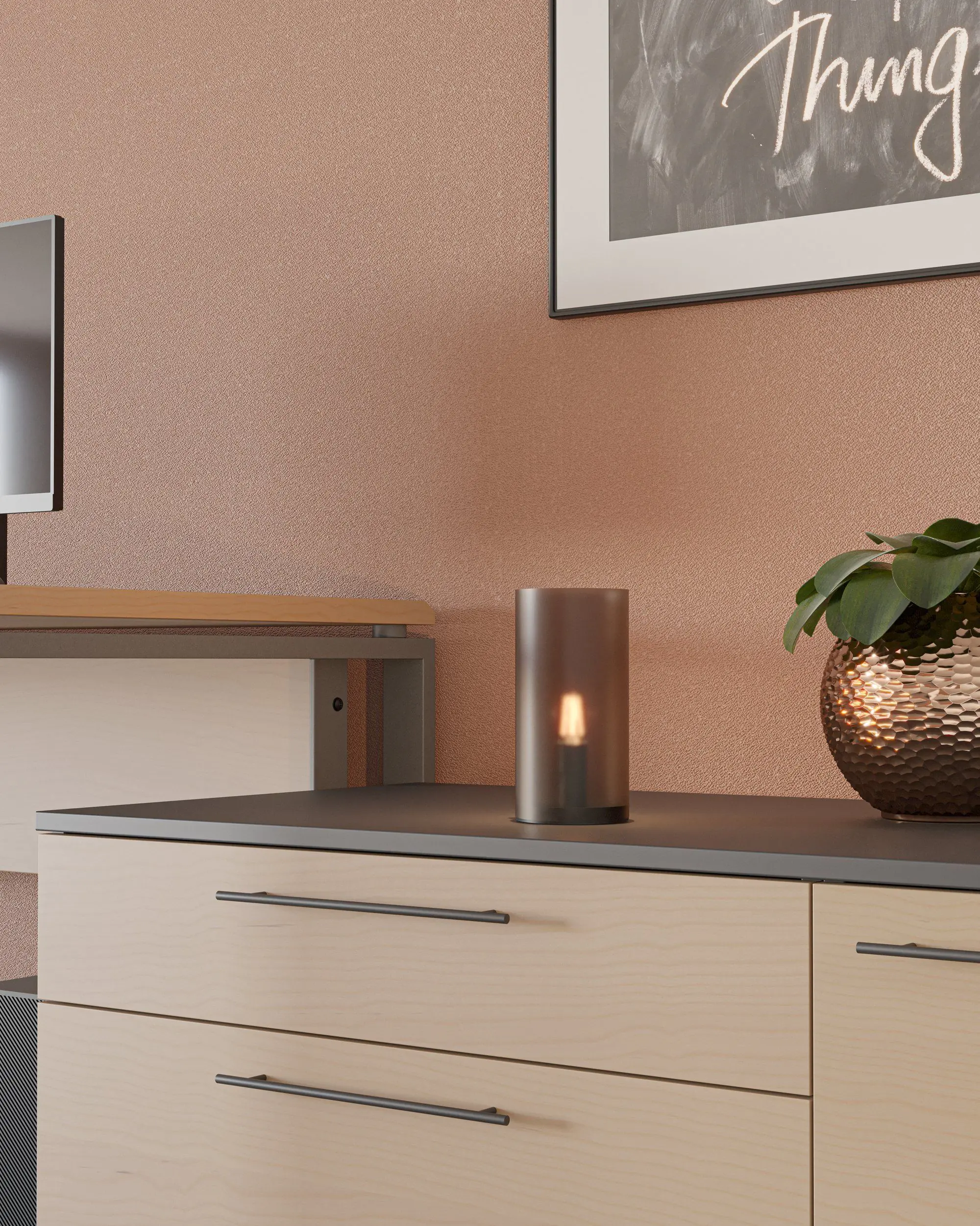 Eglo Tischleuchte Geo sandfarben 20 x 10 cm E14