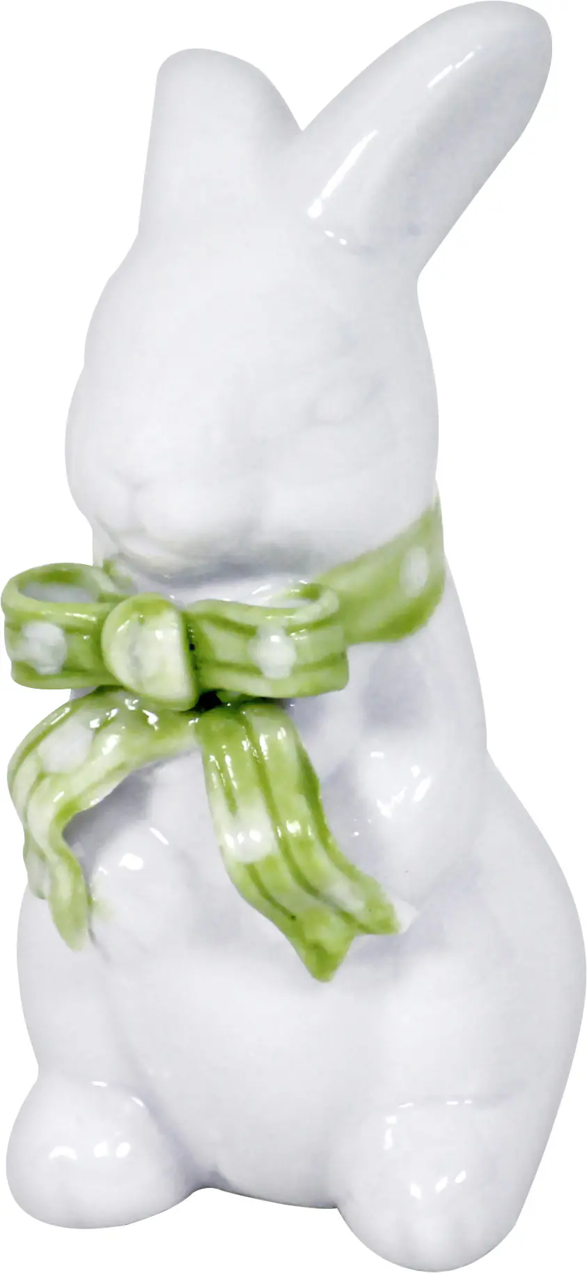 Deko Osterhase Porzellan 8,5 cm weiß grün