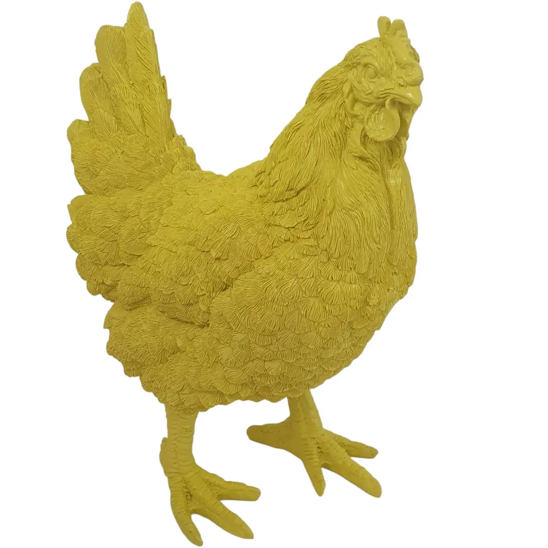 Dekofigur Henne stehend 37 x 30 x 17 cm gelb
