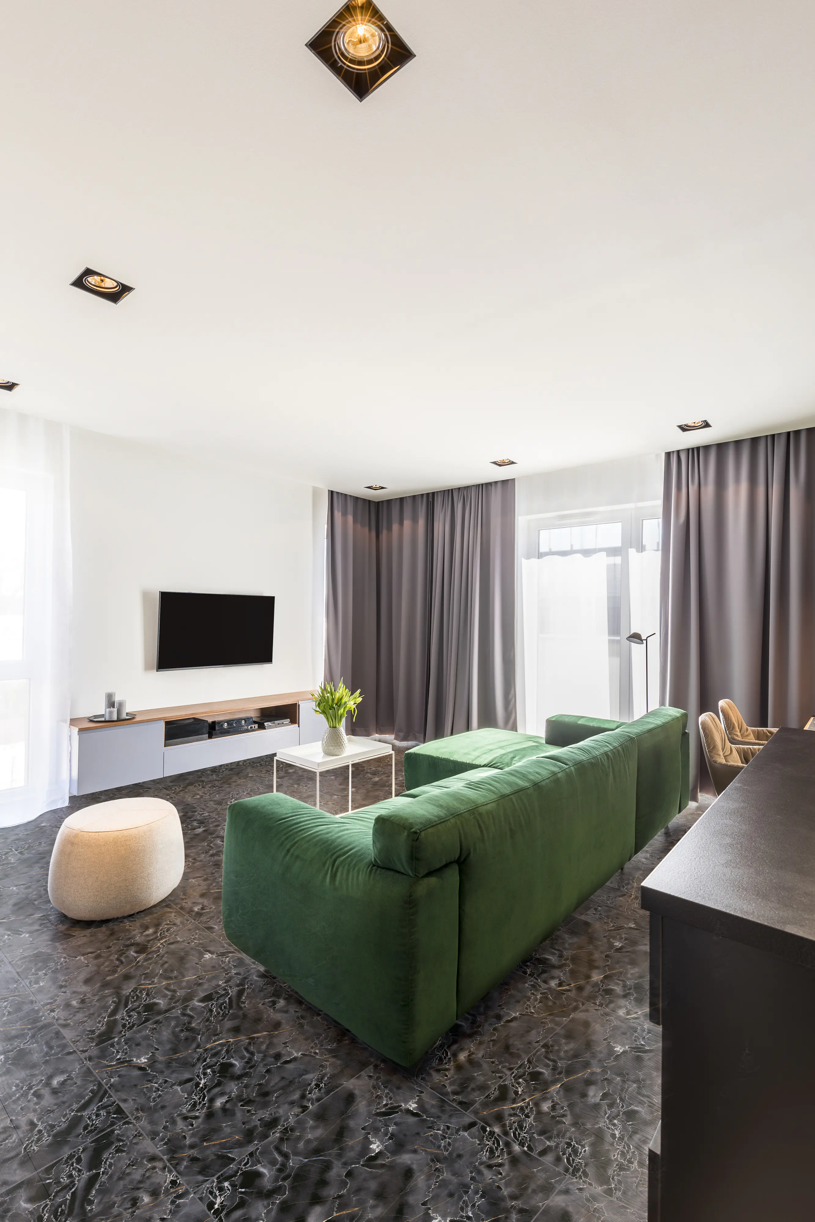 Bodenfliese Feinsteinzeug Dark Wave 60 x 60 cm schwarz