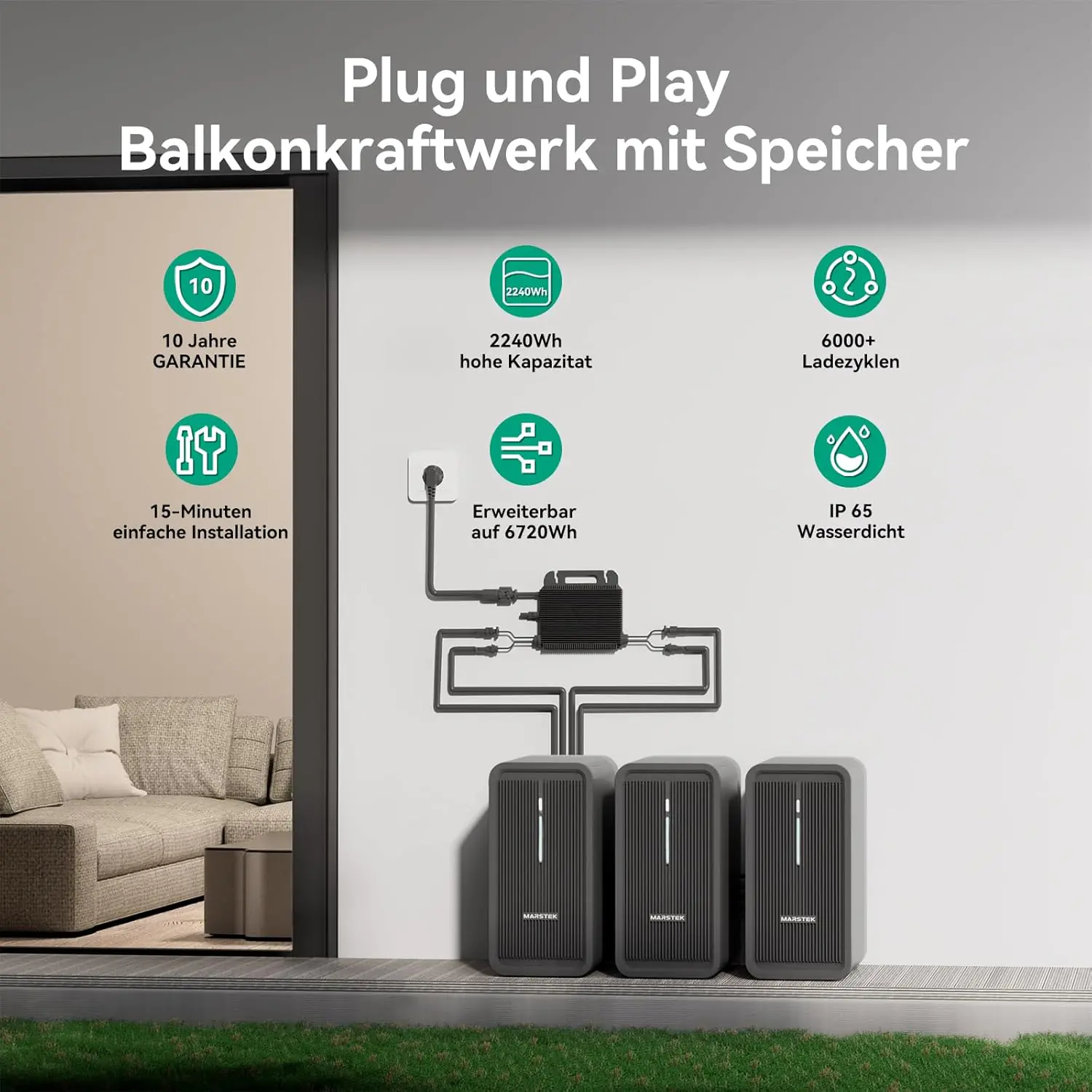 Marstek Balkonkraftwerk-Speicher B2500-D 2240Wh Marstek Balkonkraftwerk-Speicher B2500-D 2240Wh