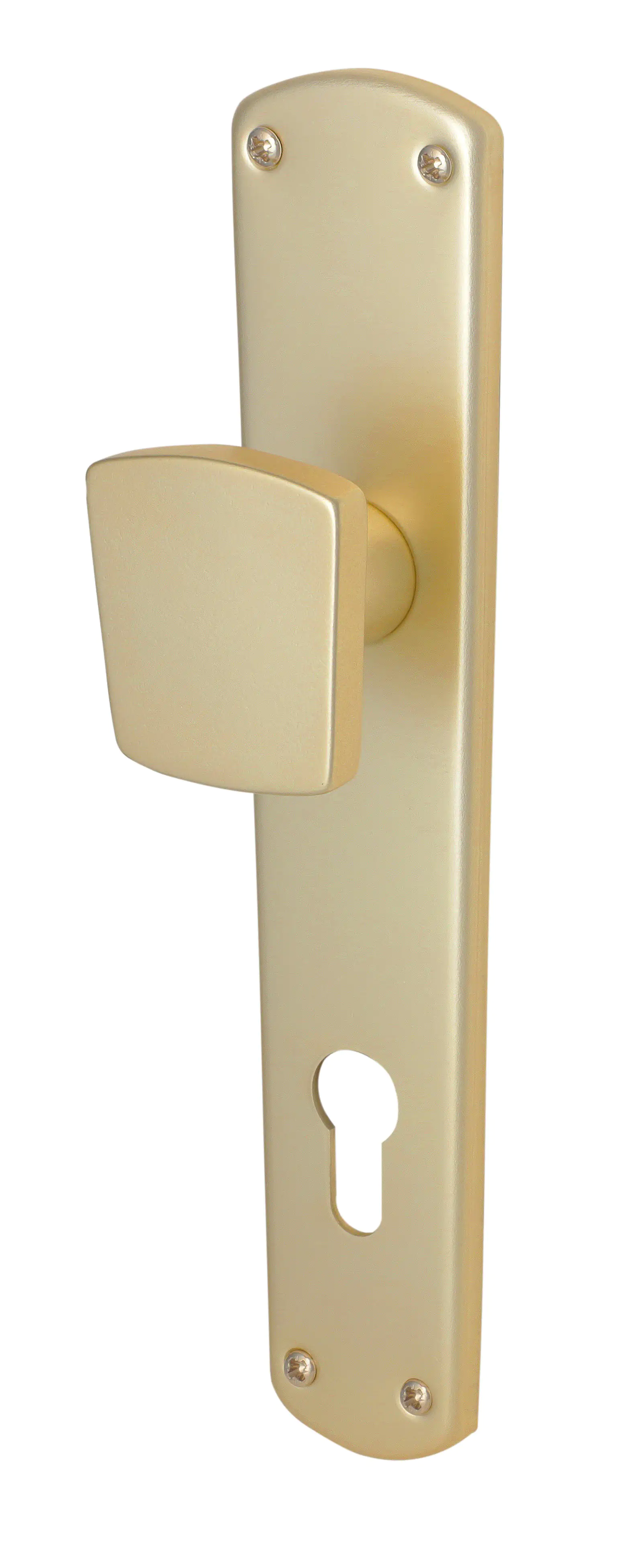 Alpertec PZ-Knopflangschild Aluminium gold abgerundet