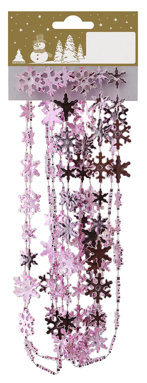 Schneeflockengirlande rosa 180 cm